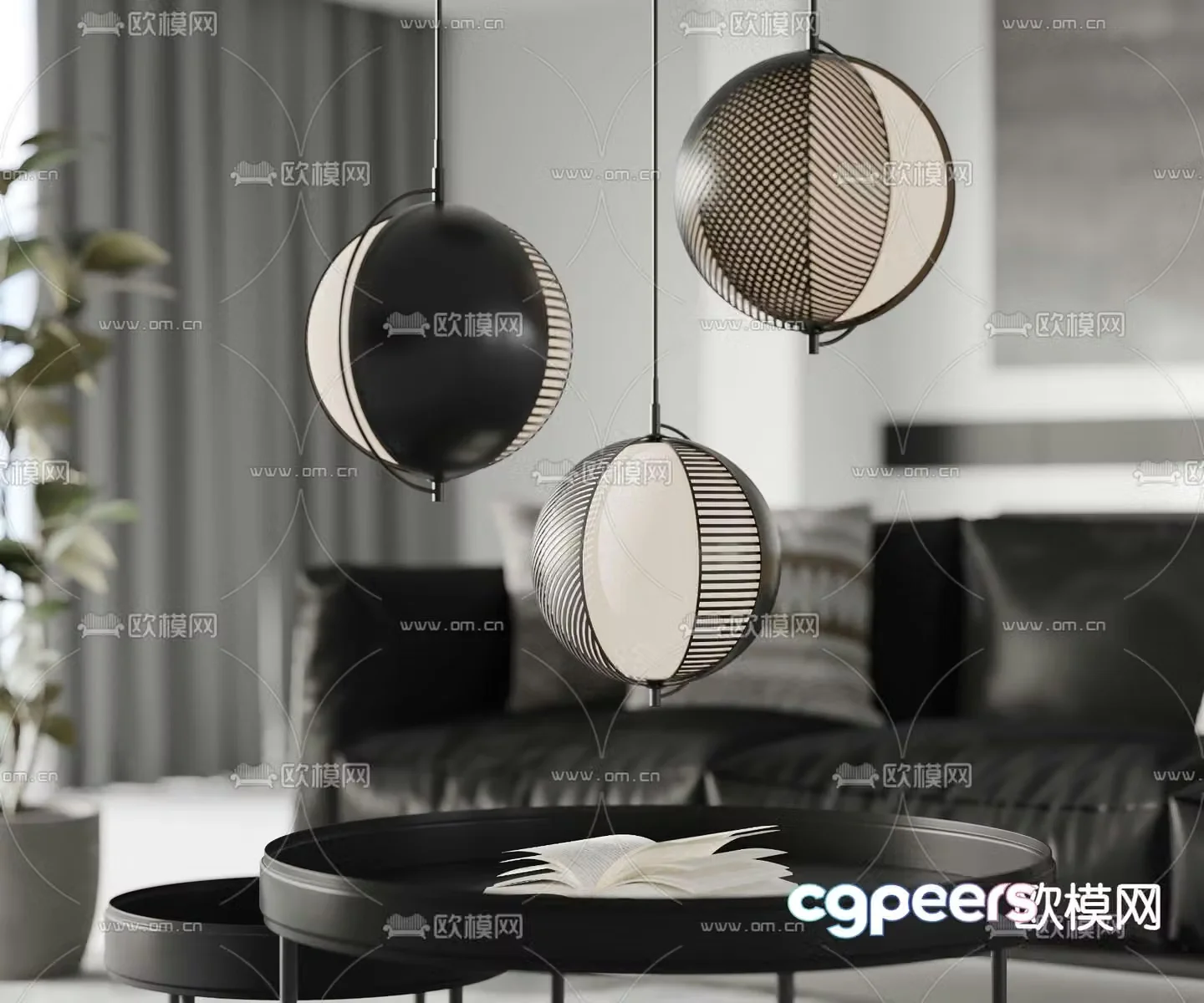 chandelier spherical lamp art lamp 3d model