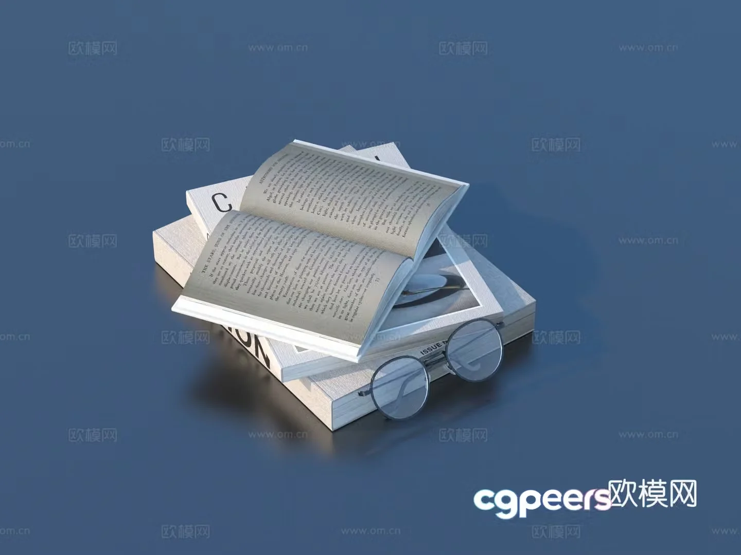 Book Glasses Novel 3D Model