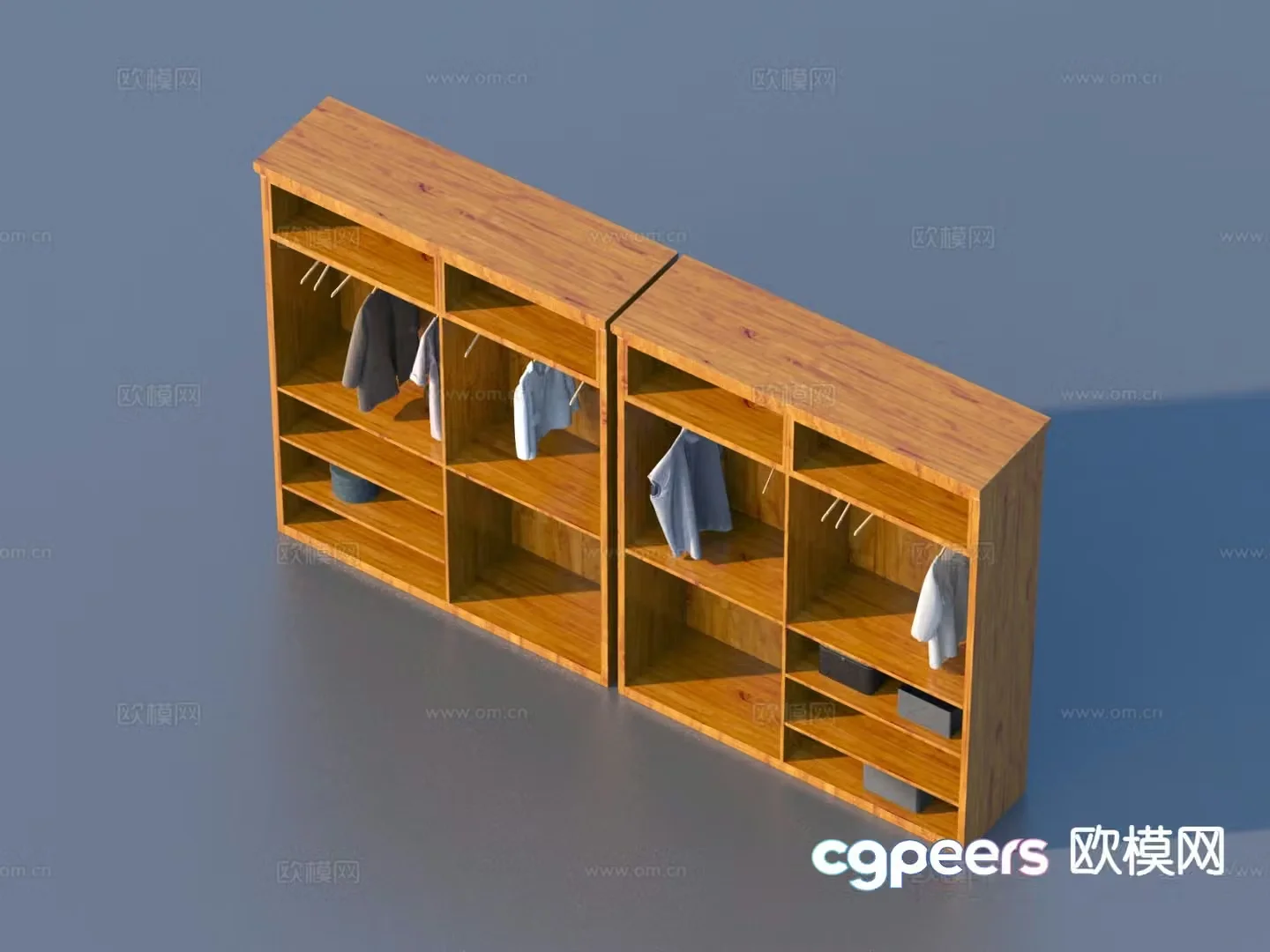 Modern doorless wardrobe 3d model