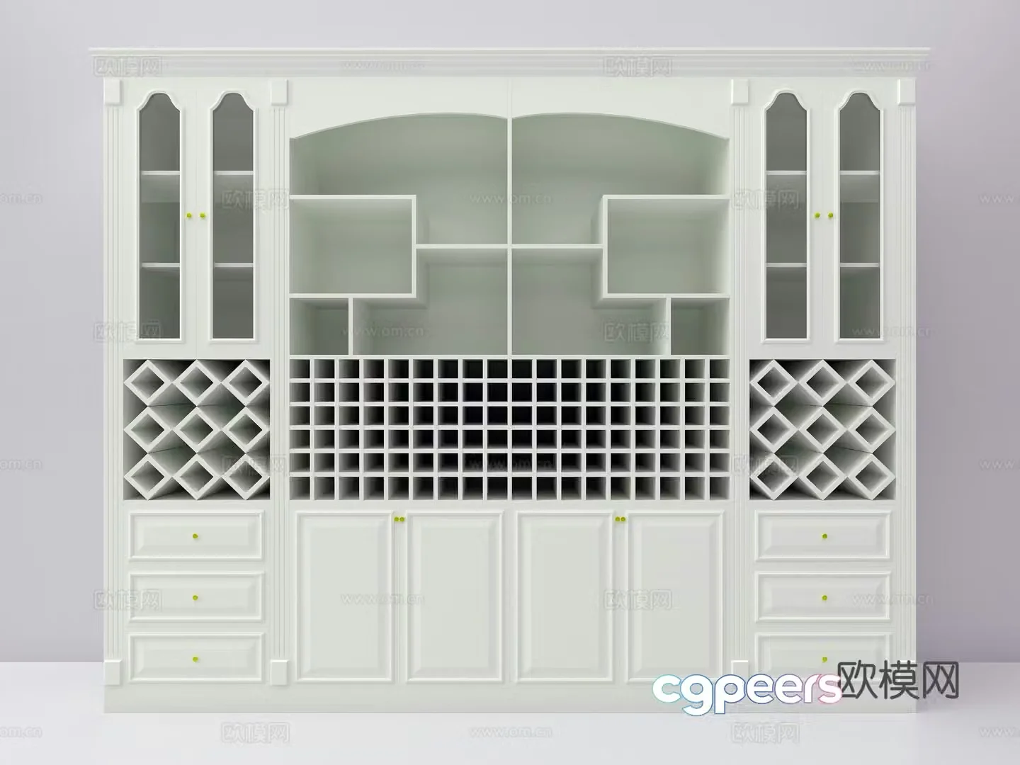 American wine cabinet 3D model