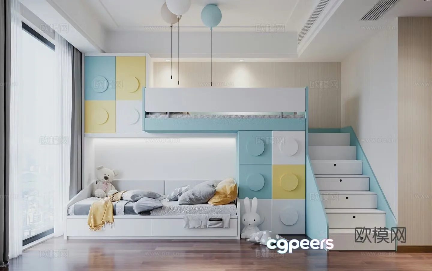 Modern children’s room children’s room 3d model