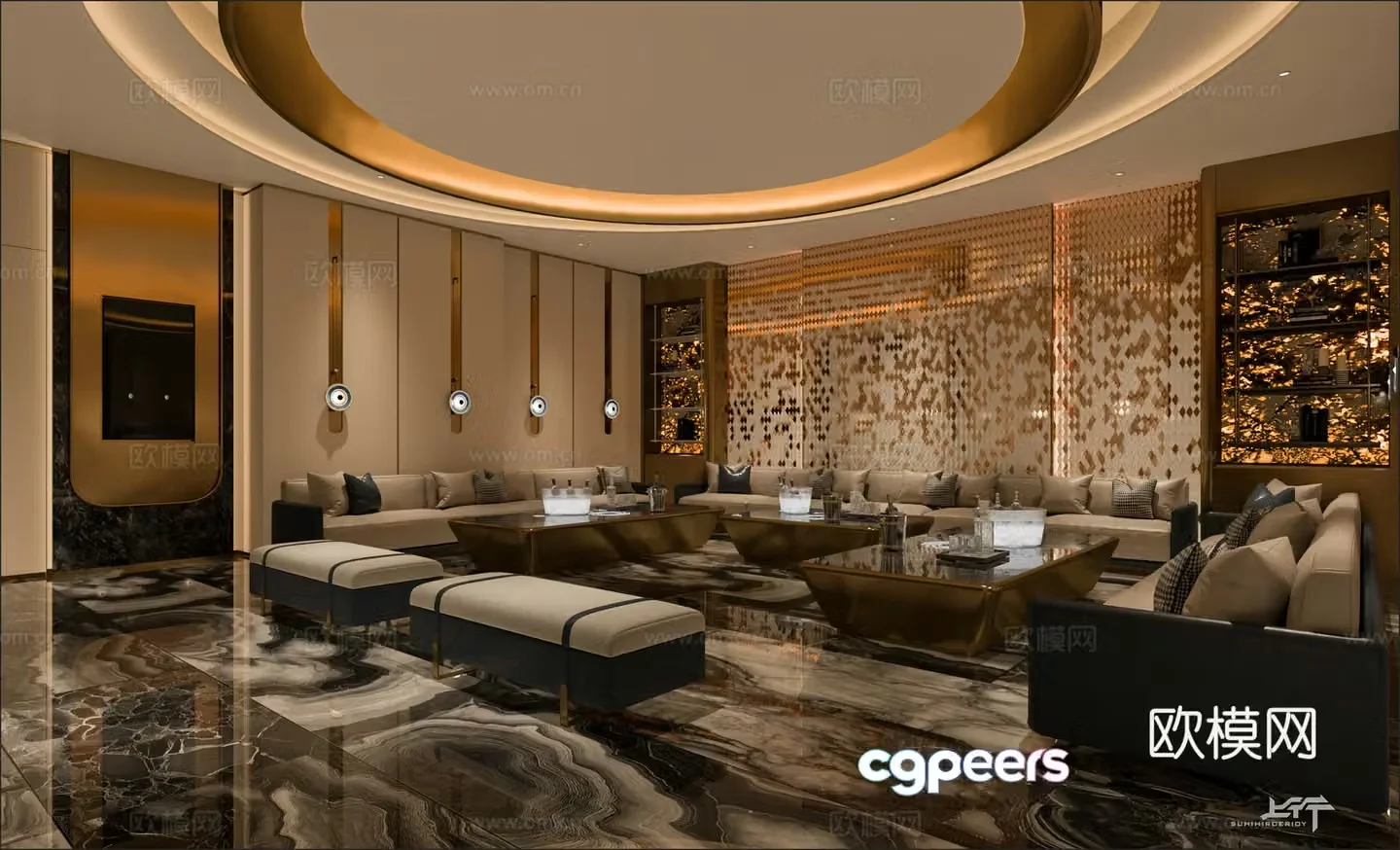 Modern light luxury KTV private room 3D model