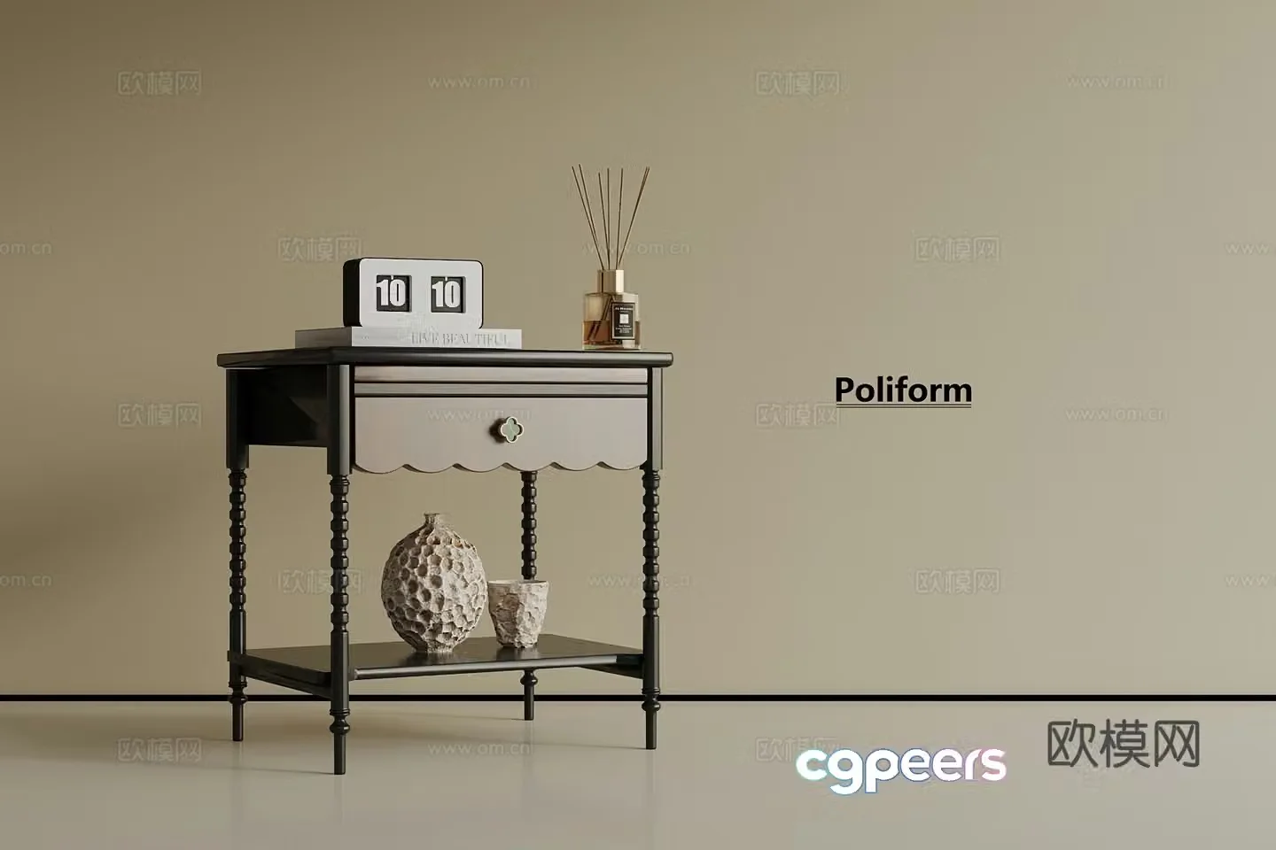 French nightstand 3D model