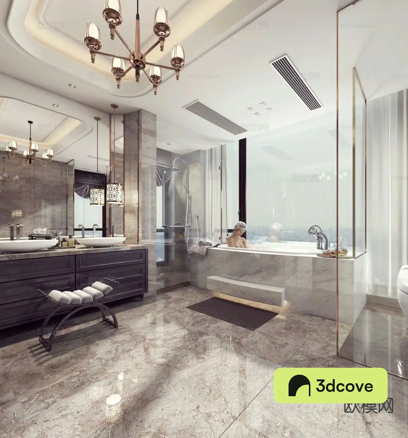 Modern bathroom toilet