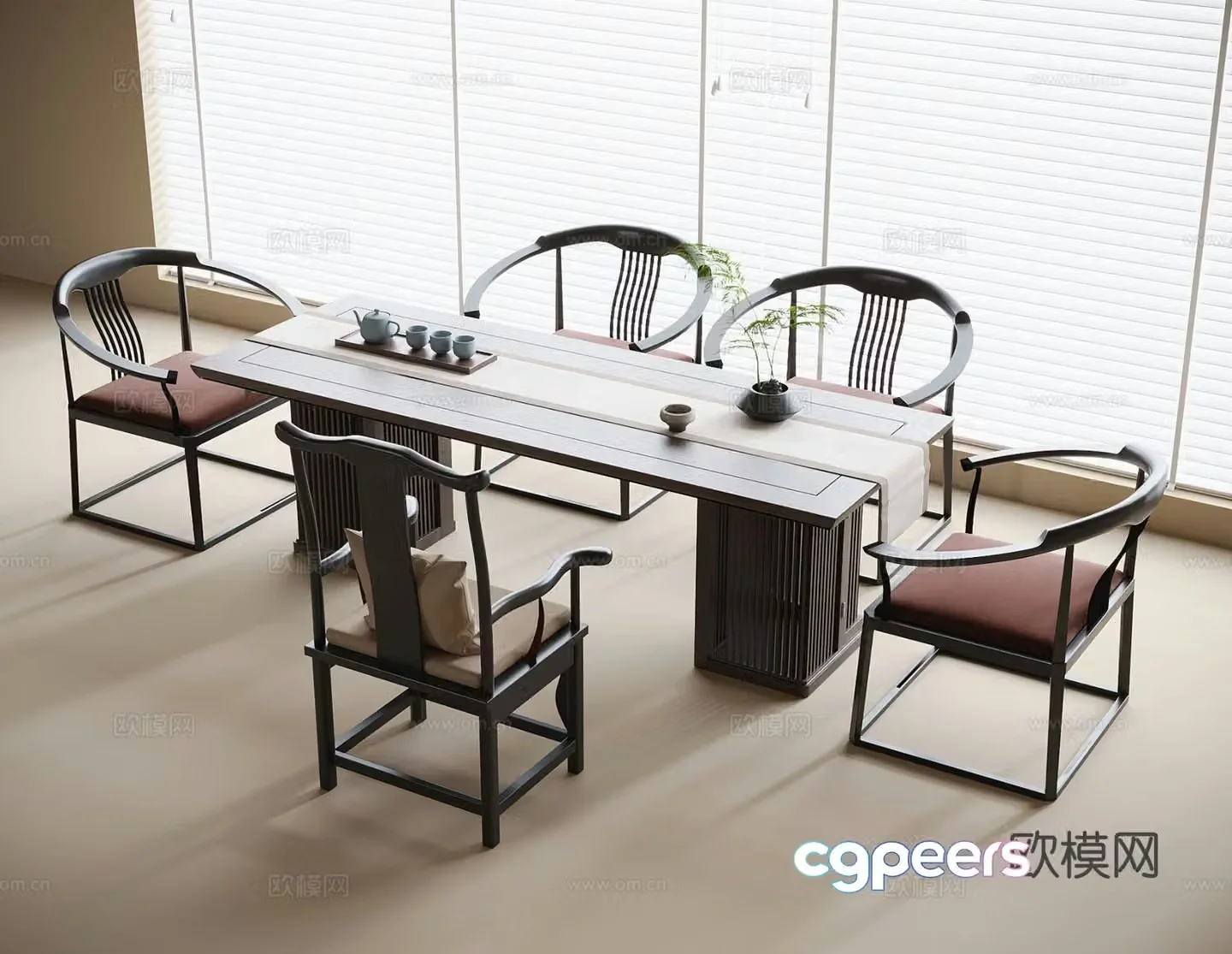 Chinese tea table tea table 3d model
