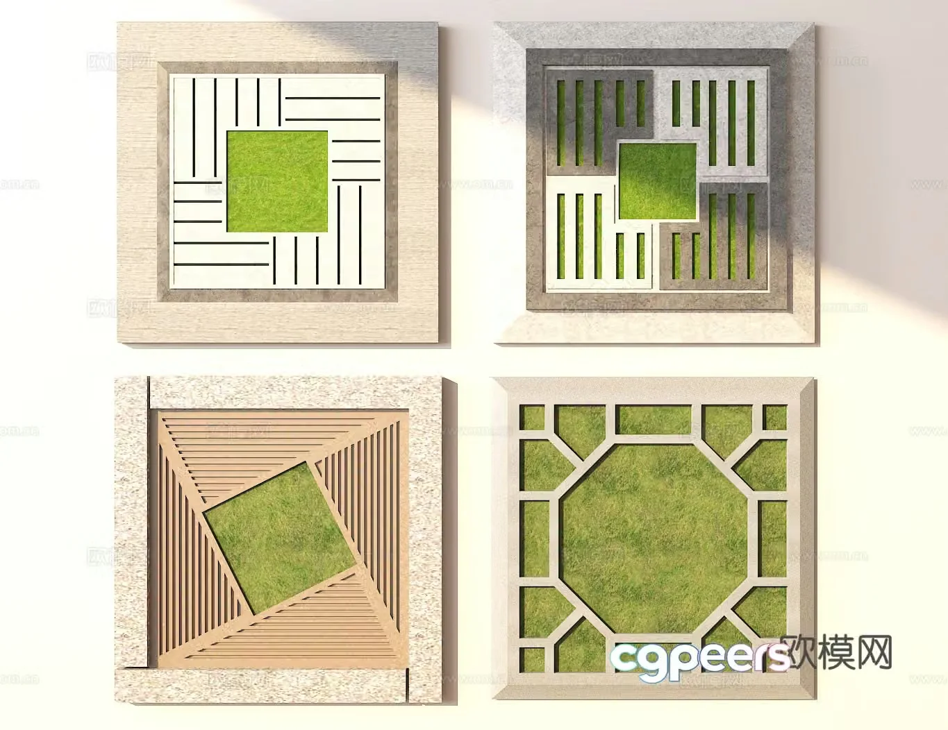 Garden landscape facilities tree pool grate tree pool cover 3d model