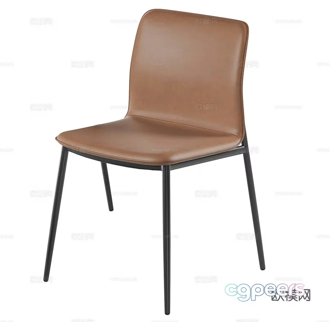 Light luxury dining chair leather chair leather dining chair leather dining chair leather single chair leather single chair leather 3d model