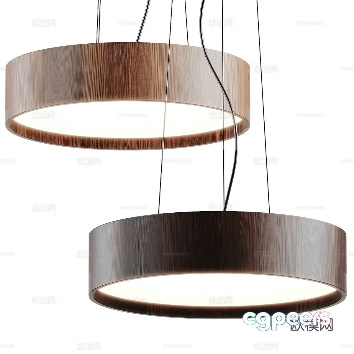 Modern Italian wooden decorative chandelier 3d model