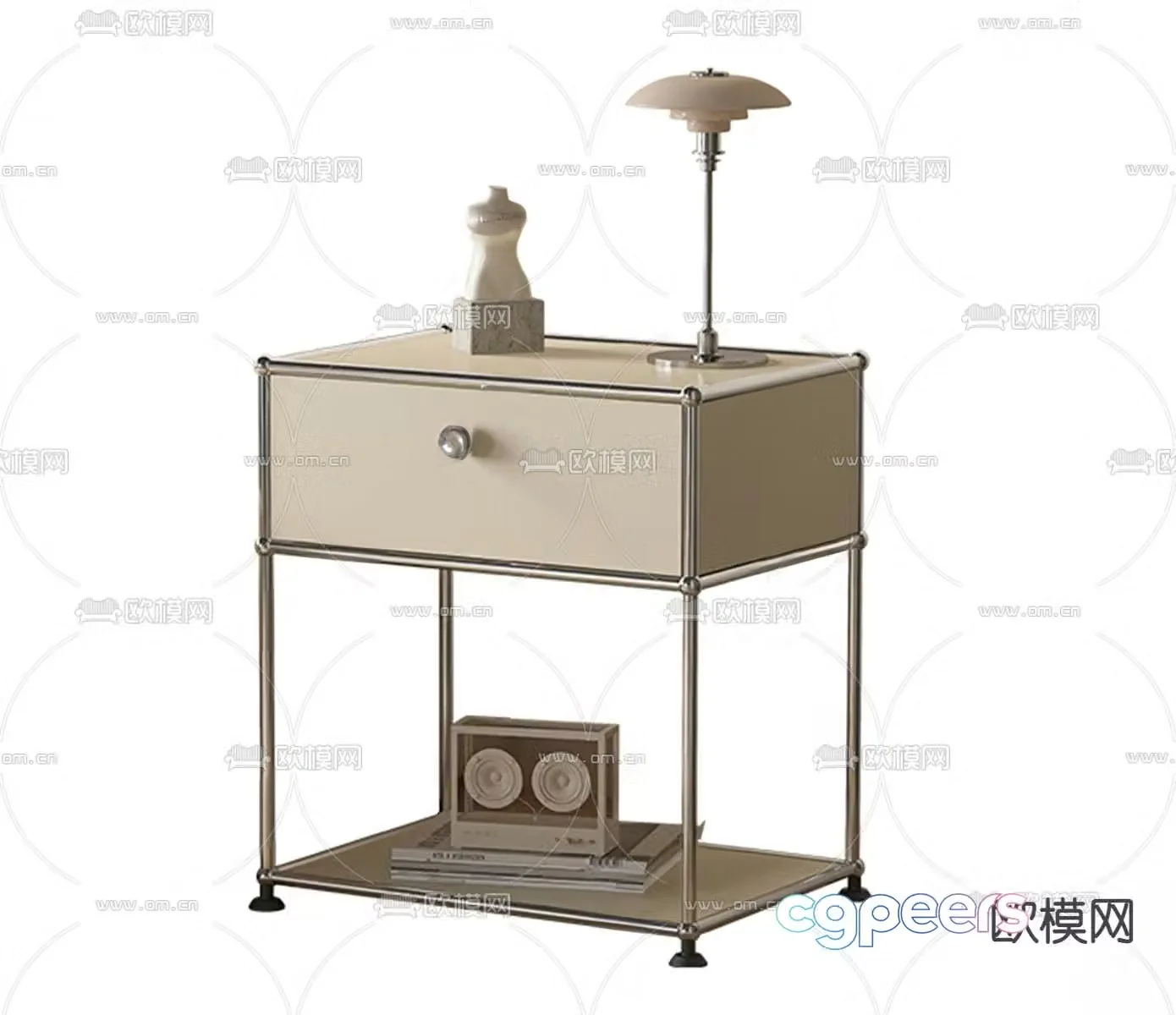 Cream style bedside table 3d model