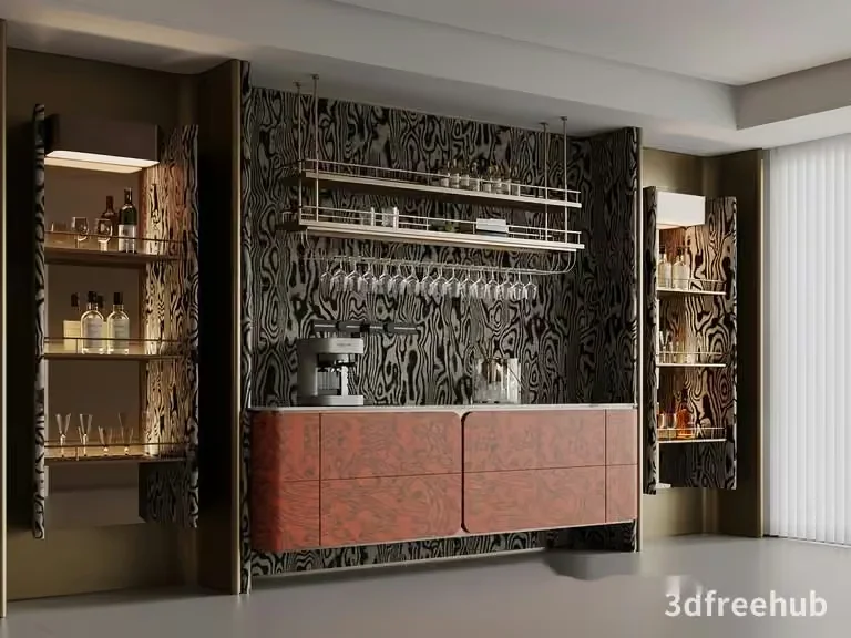 Modern Bar Area 3D Model – 19716 – VRAY Render