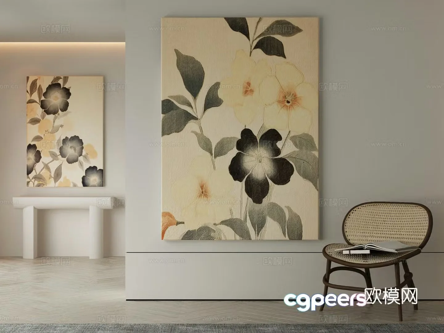 Modern Wasabi Hanging Painting 3D Model