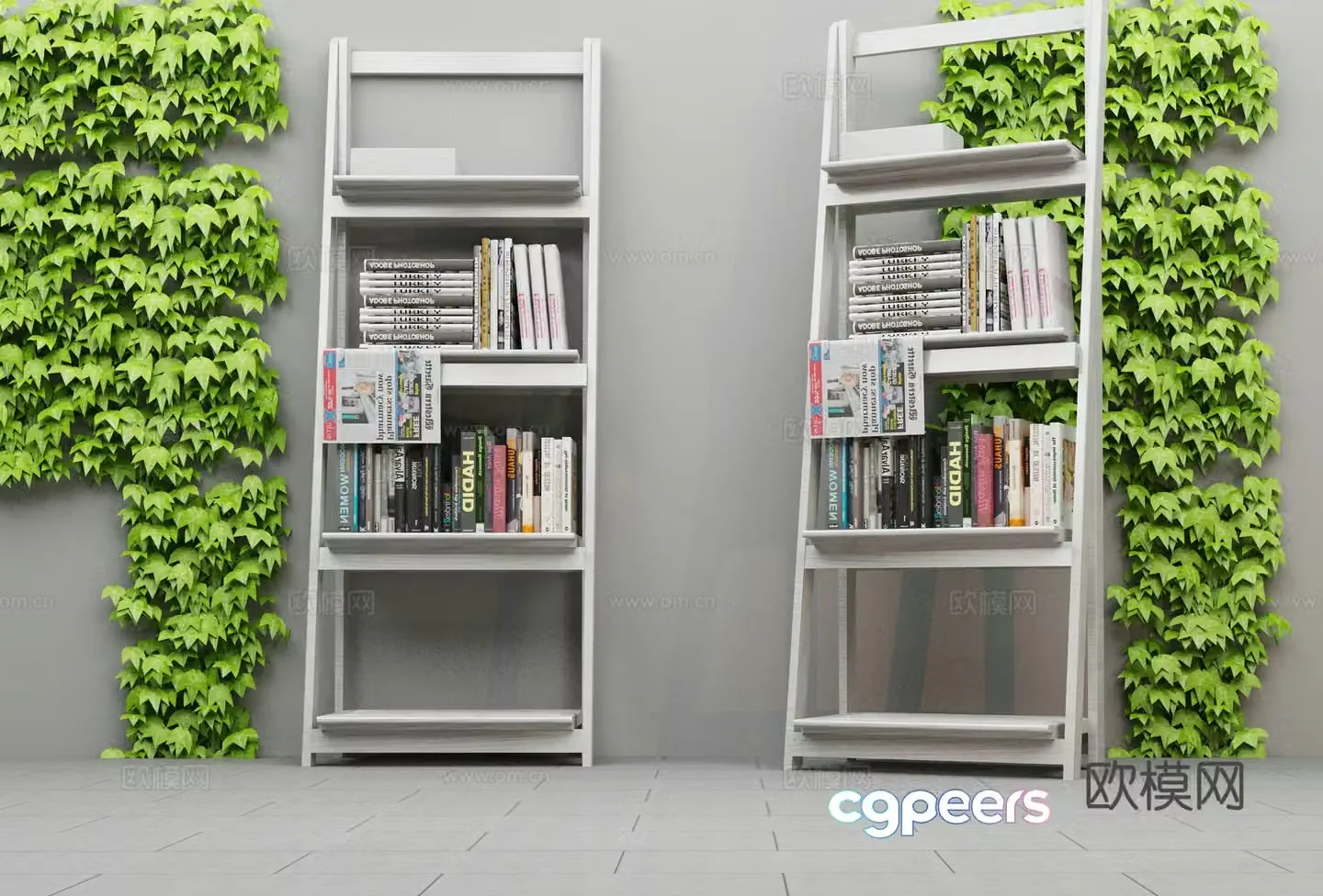 Balcony flower stand Bookshelf 3D model