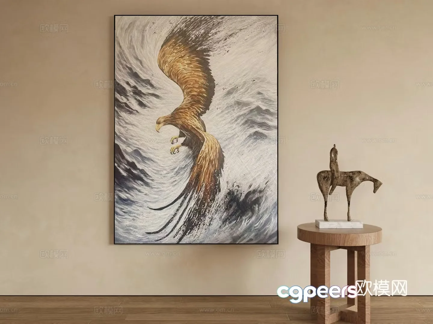 Modern animal painting decorative painting 3d model