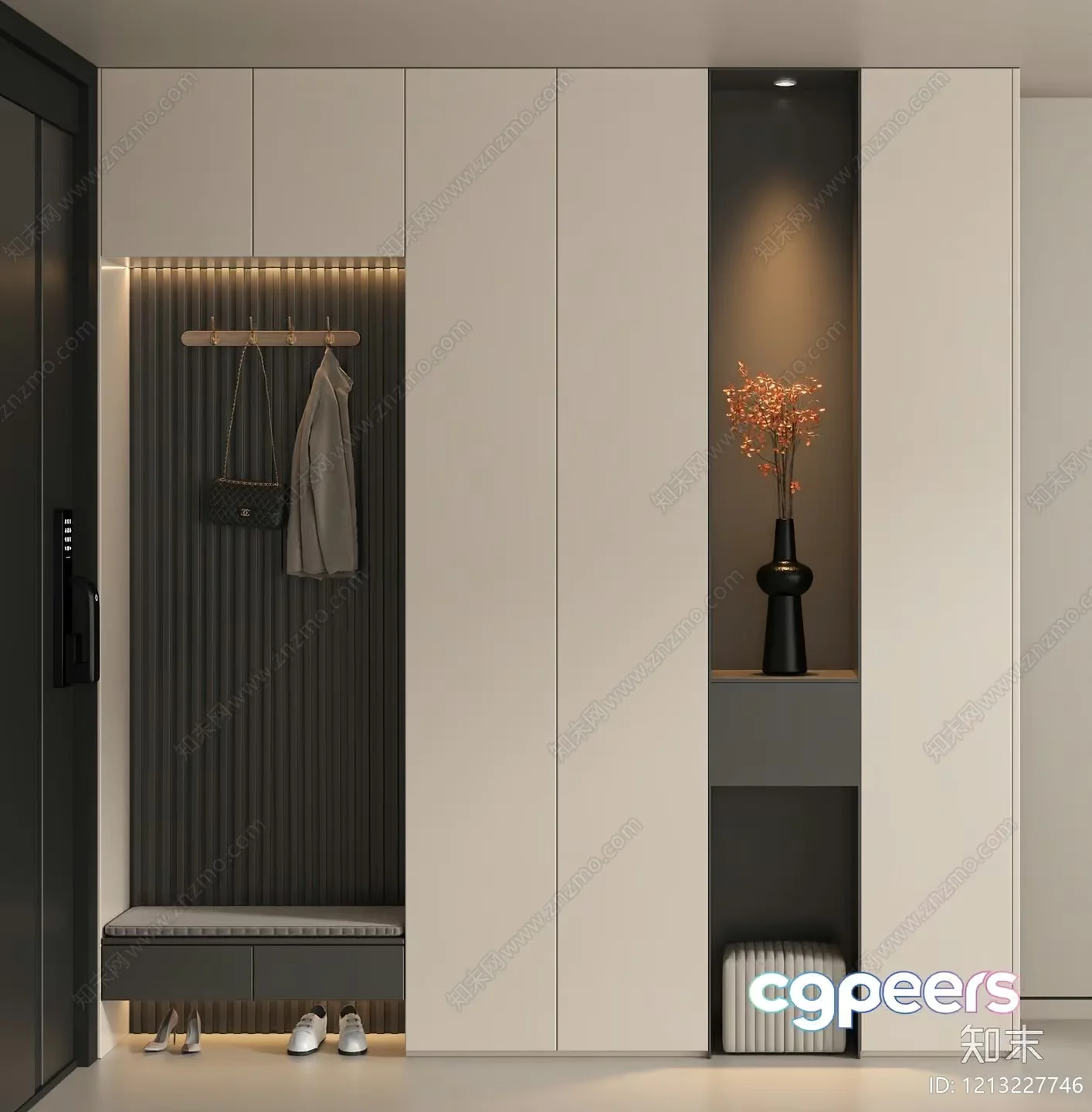Modern Sleek Closet 3D Model – 8007 – VRAY Render