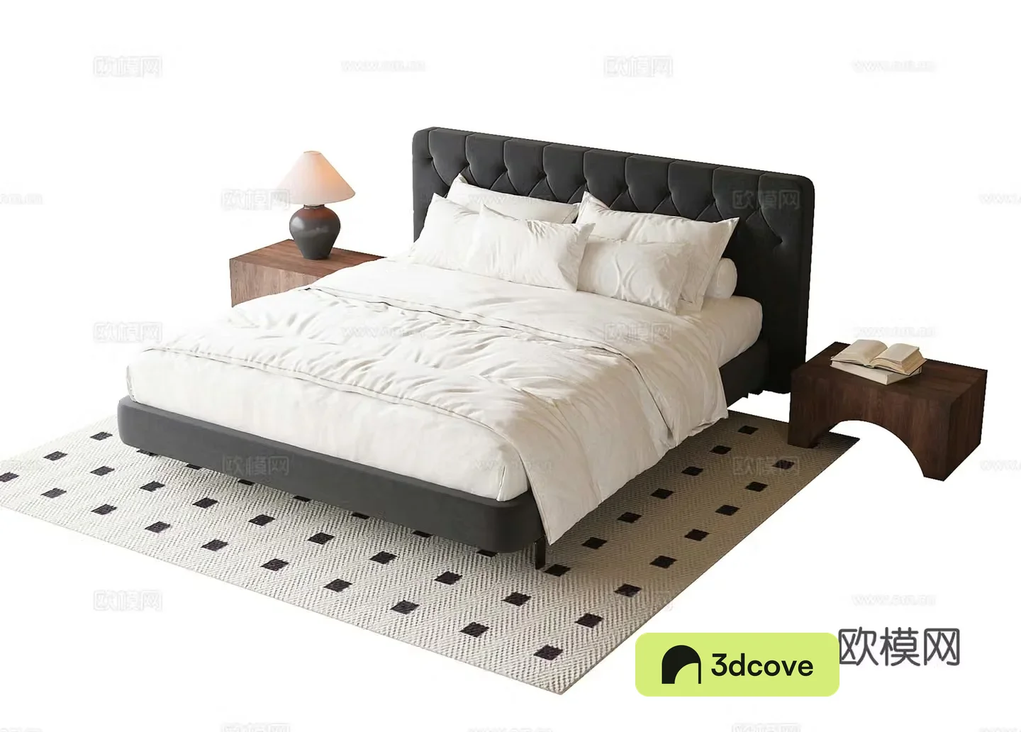Modern double sofa table lamp carpet