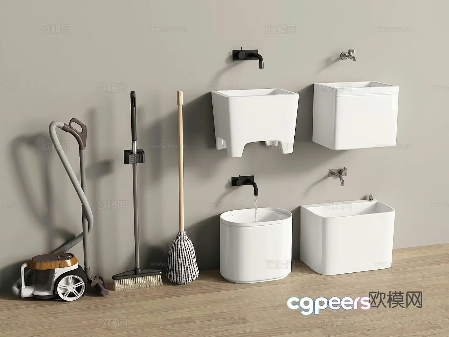 Modern mop pool mop pool mop vacuum cleaner 3d model
