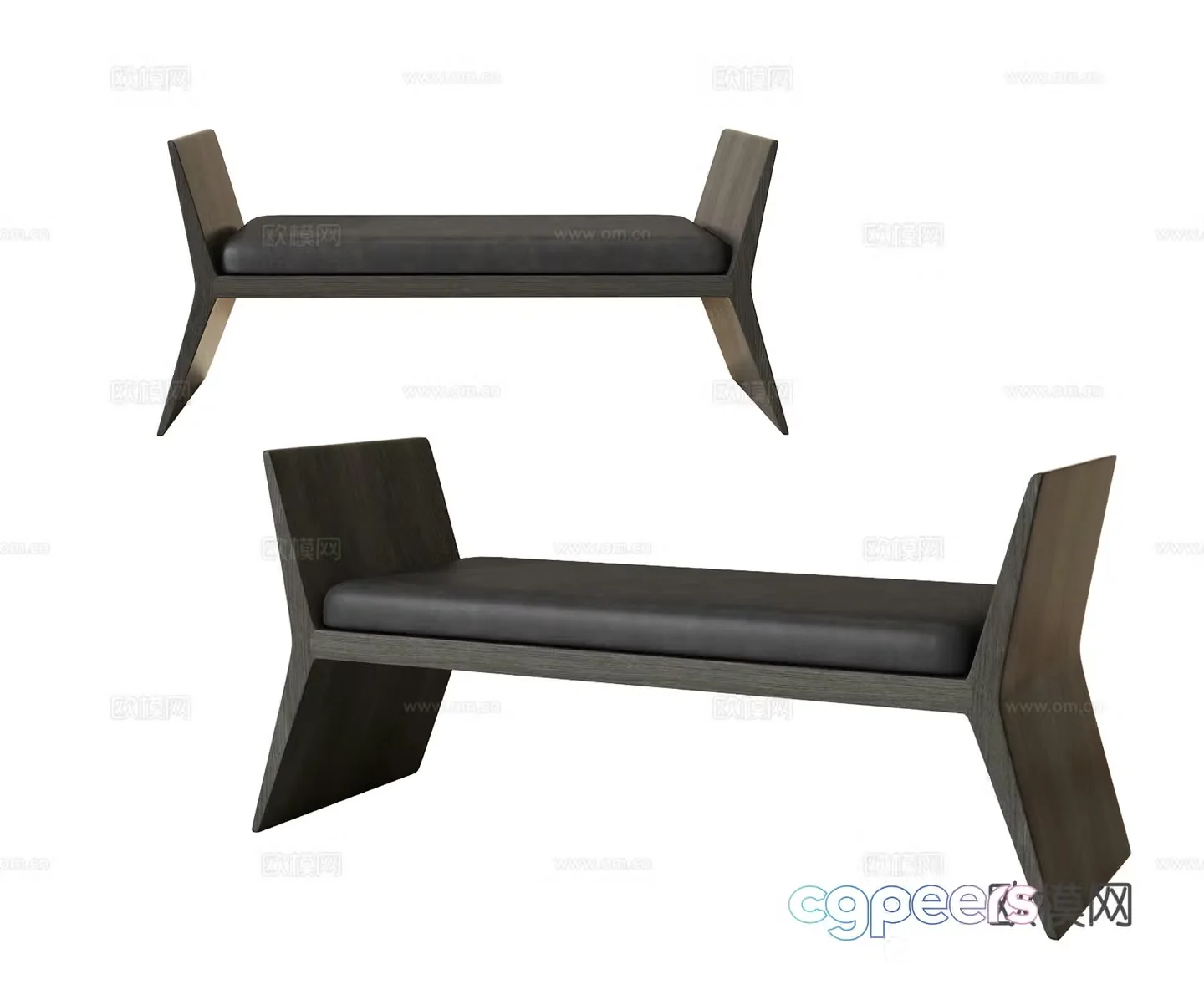 Modern sofa stool bed tail stool bench shoe change lamp couch indoor bench 3D model