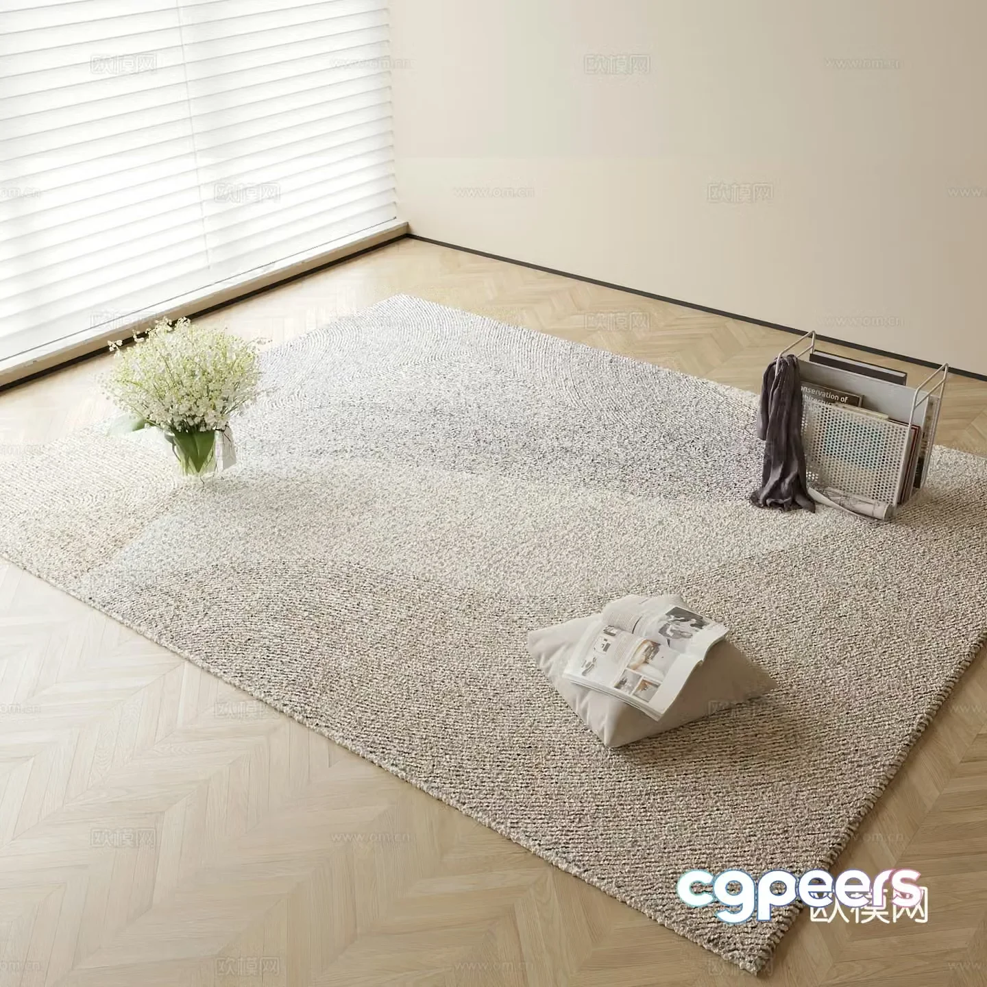 Modern plain carpet 3d model