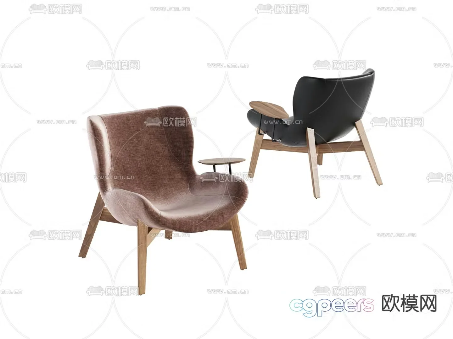 Modern casual chair seat 3d model