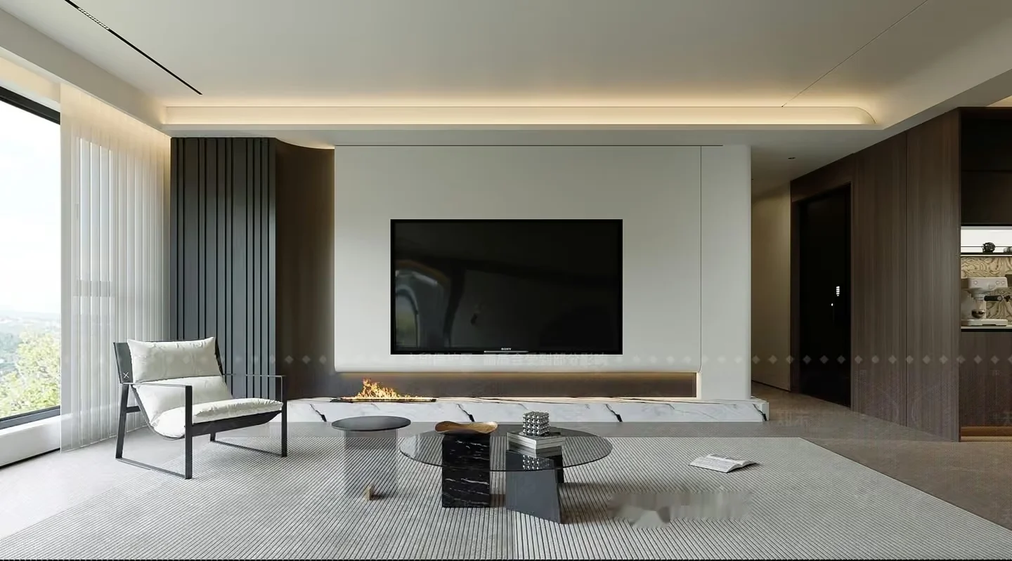 Modern Living Room 3D Model – 3560 – VRAY Render