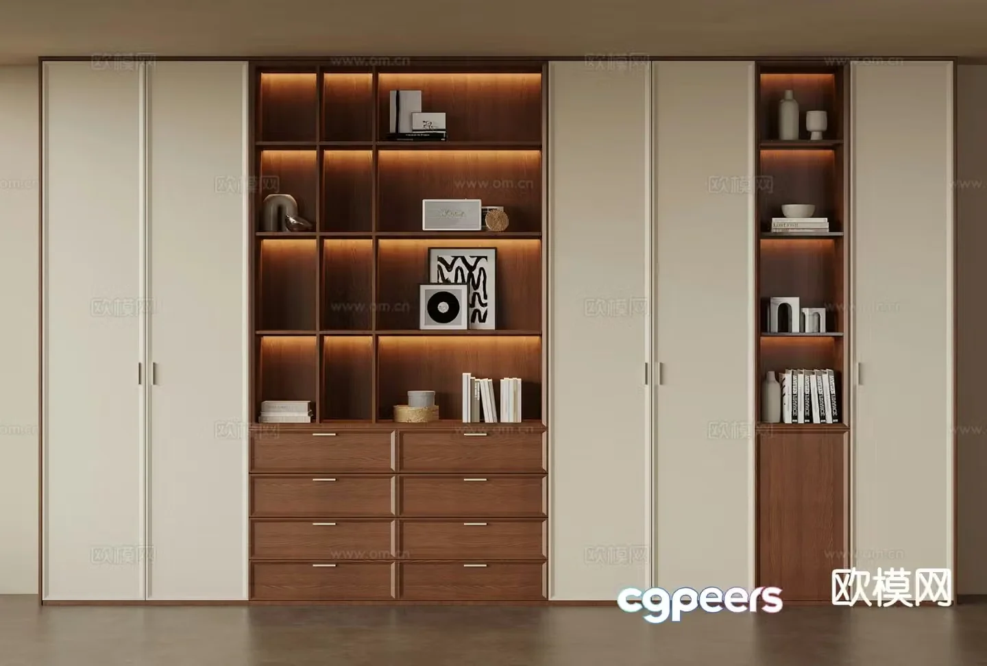 Medieval style bookcase 3D model