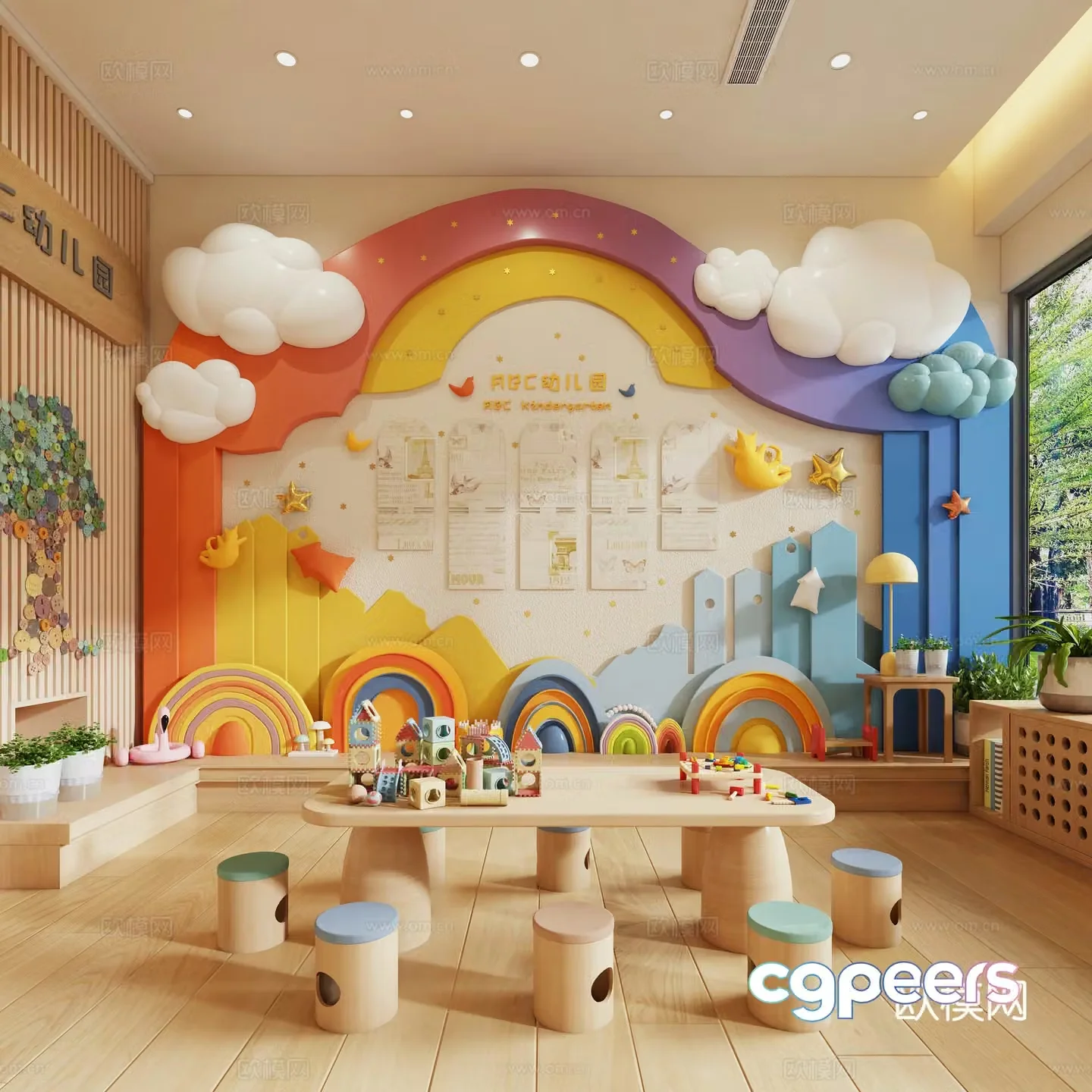 Modern kindergarten activity room 3D model