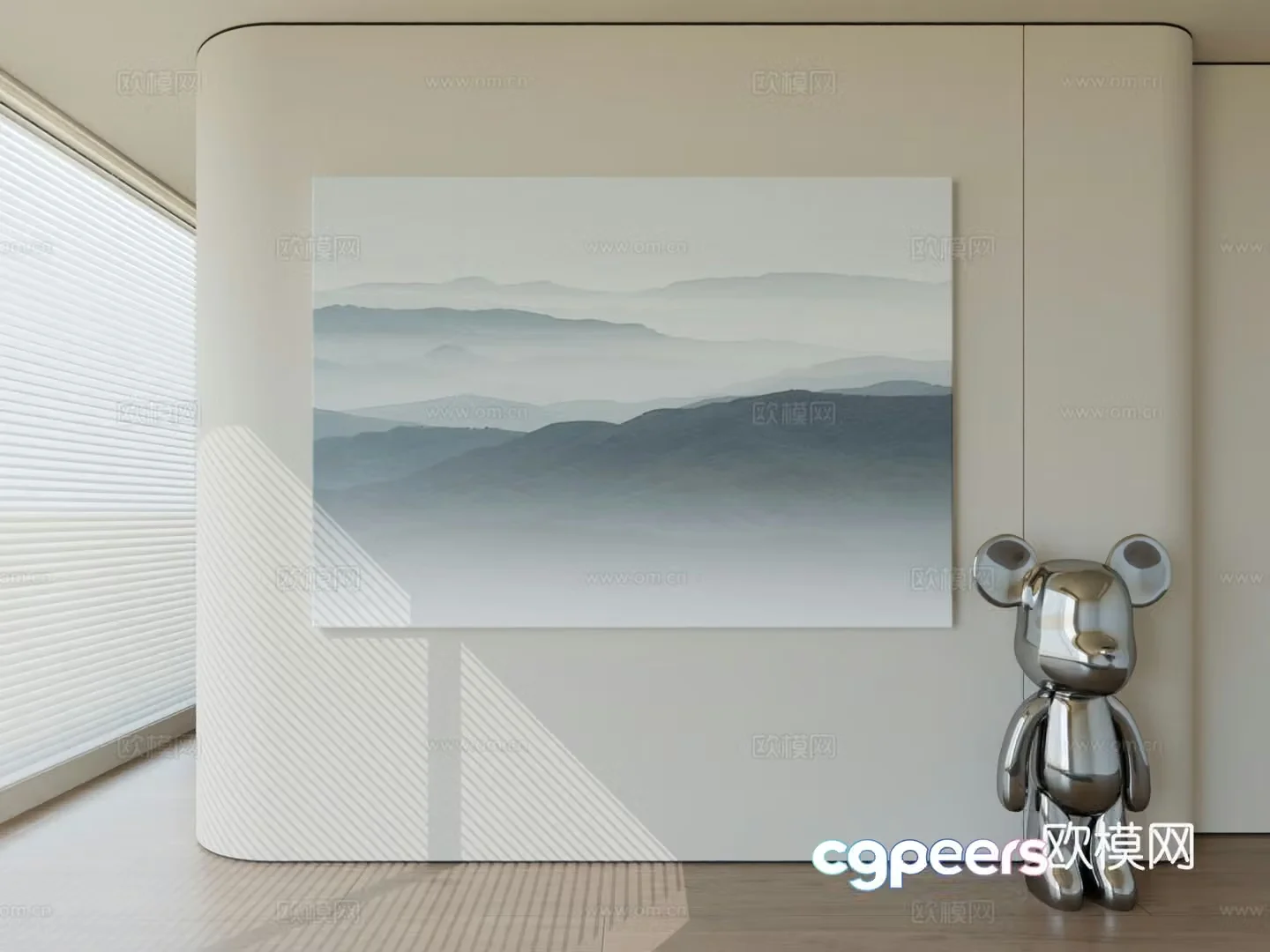 Modern minimalist hanging painting abstract art hanging painting 3d model
