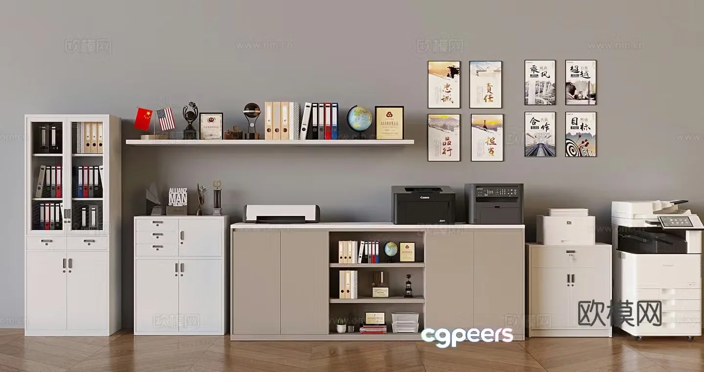 Iron file cabinet file cabinet printer copier 3d model