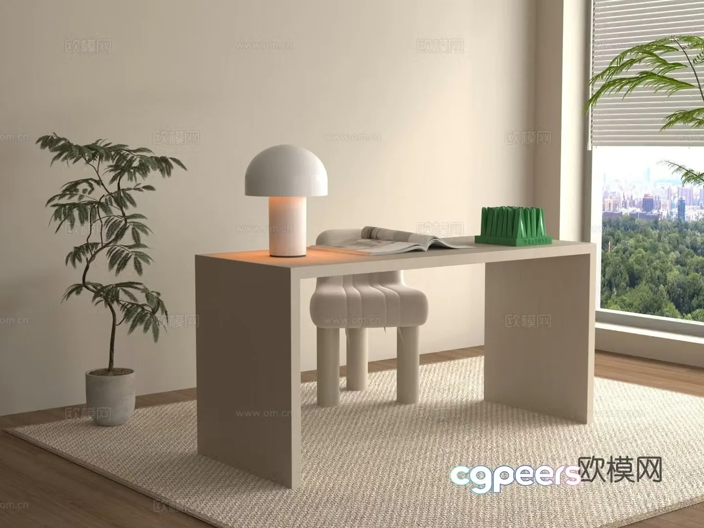 Children’s table and chairs desk study desk 3d model