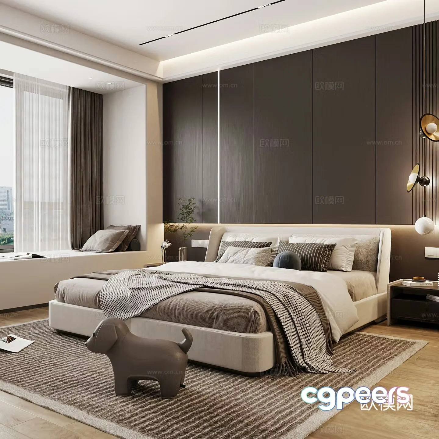 Modern home bedroom Modern bedroom Italian bedroom Simple bedroom Italian bed 3d model