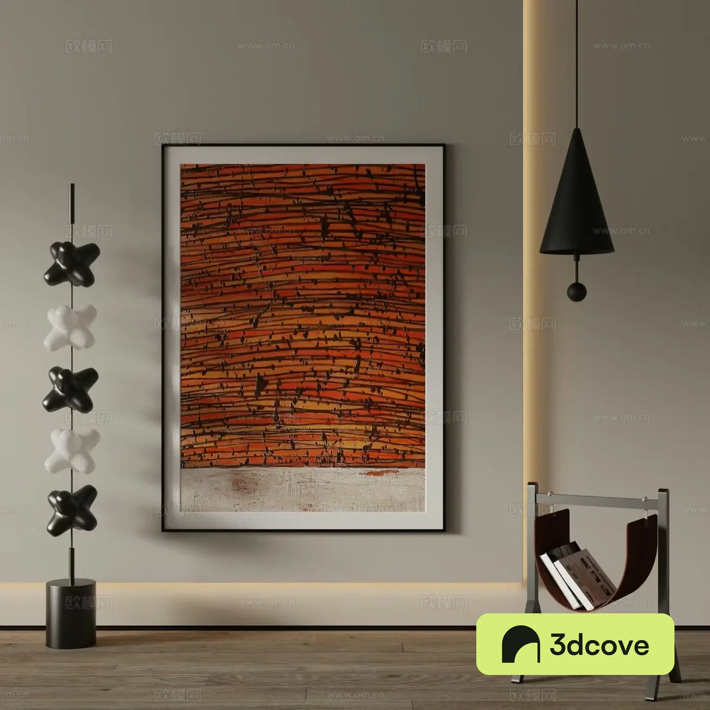 Modern decorative painting Rock wall texture hanging painting