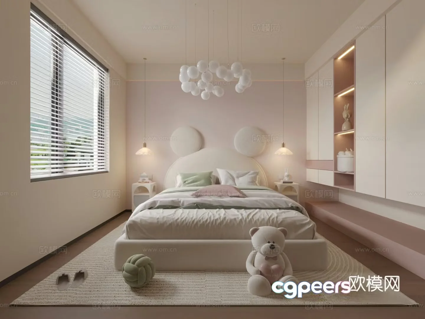 Creamy Girl Room Children’s Room 3D Model