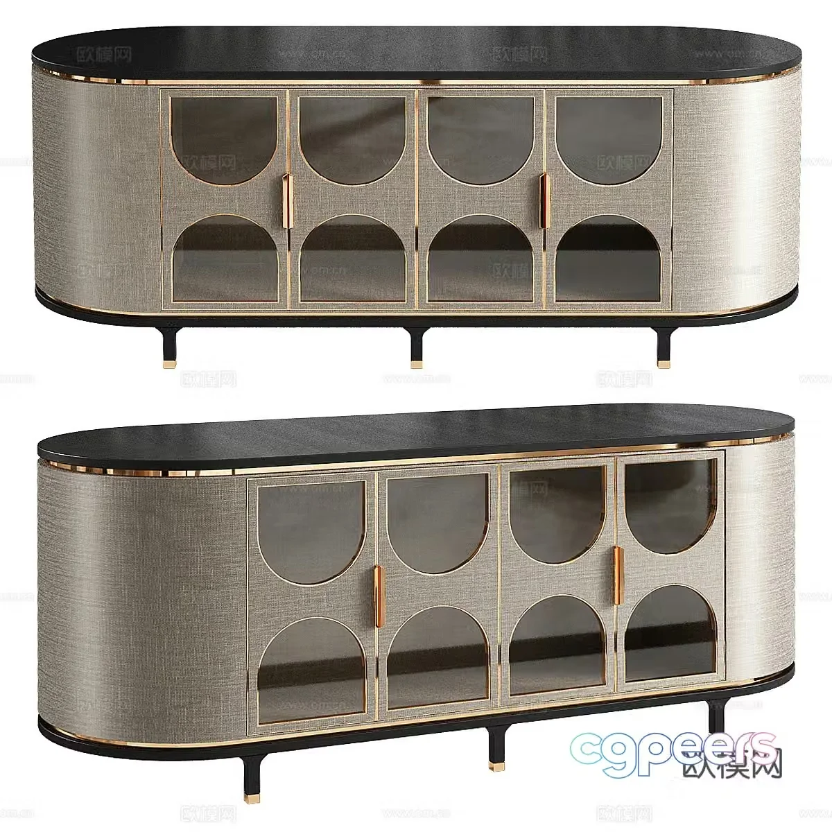 Modern light luxury Verona Frato chest of drawers 3D model