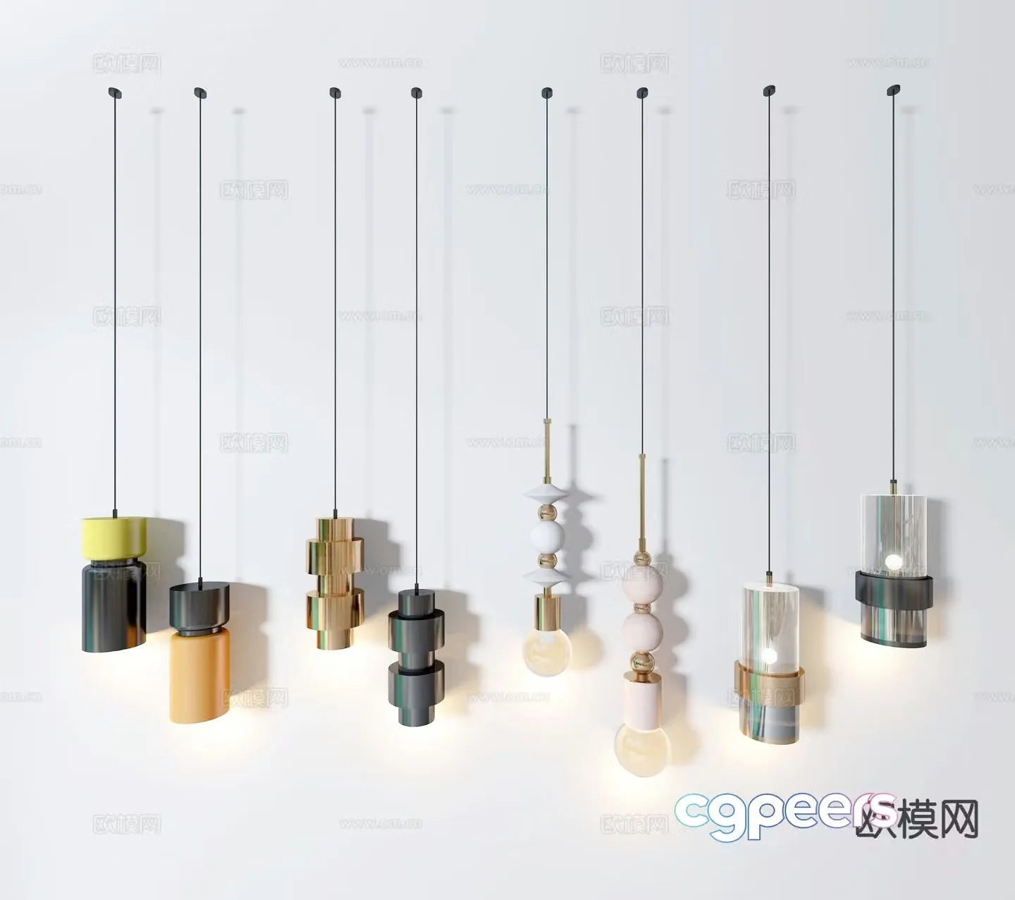 Metal small chandelier 3d model