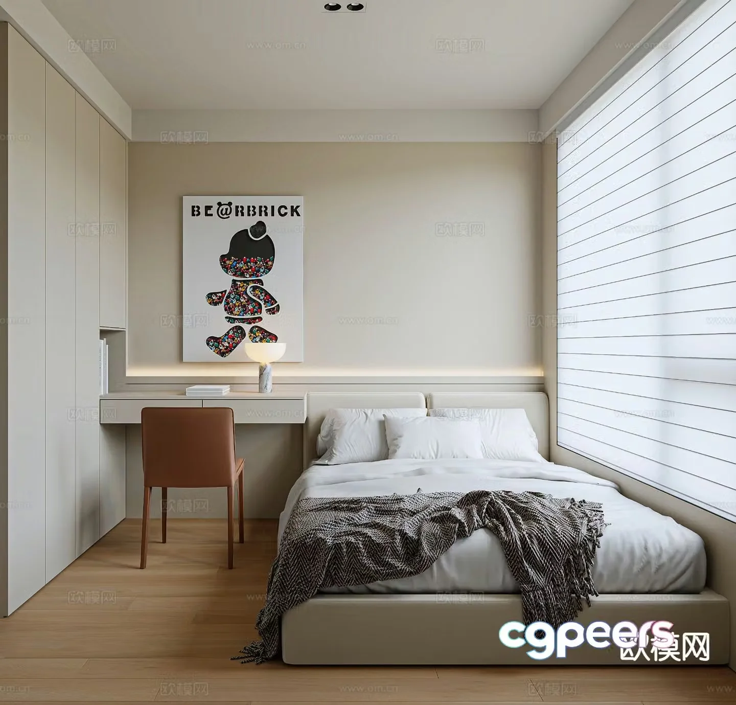 Modern bedroom second bedroom boy’s room 3d model