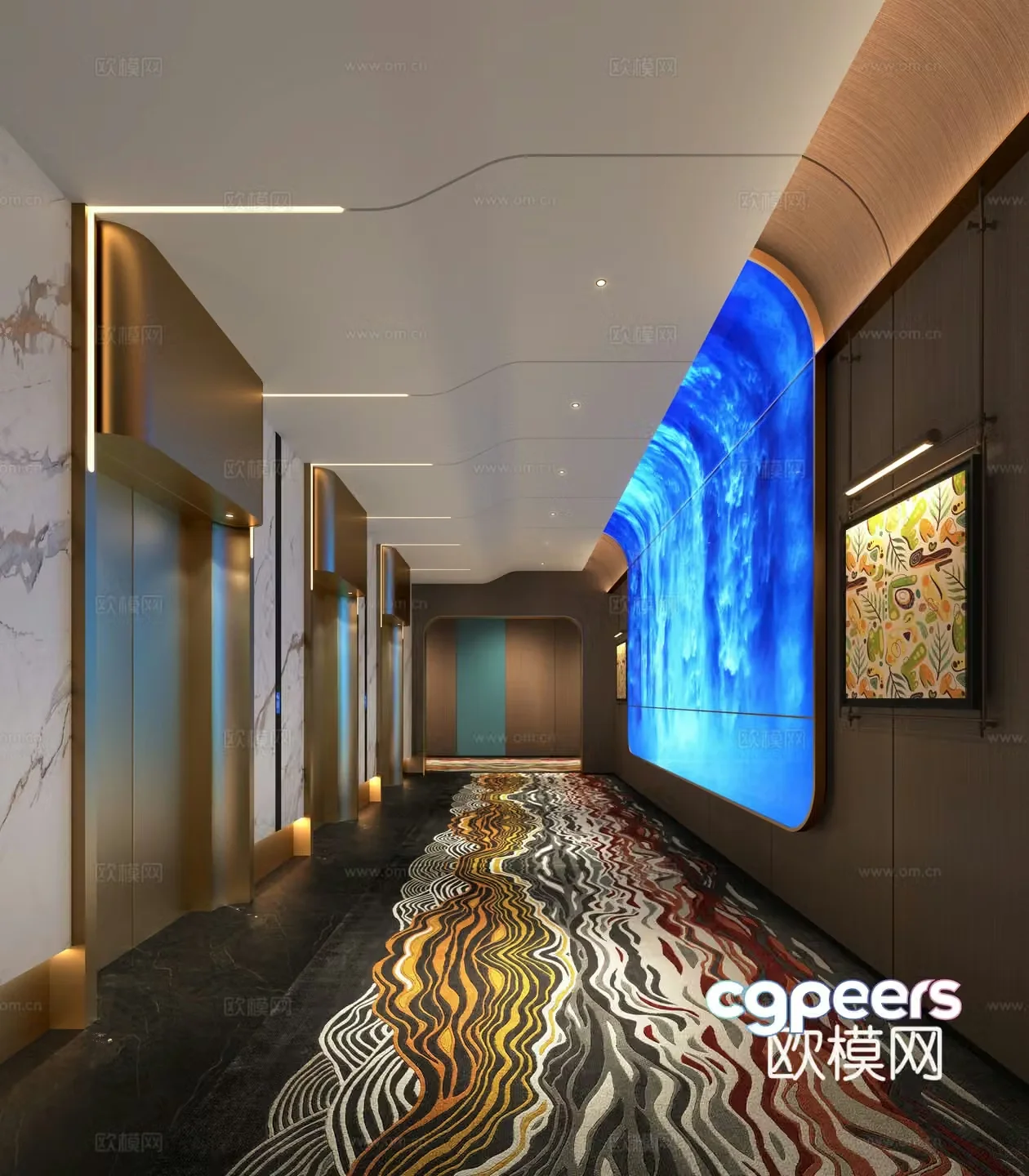 Modern hotel elevator hall Hotel elevator club elevator hall Club elevator hall Club elevator elevator elevator elevator elevator 3d model