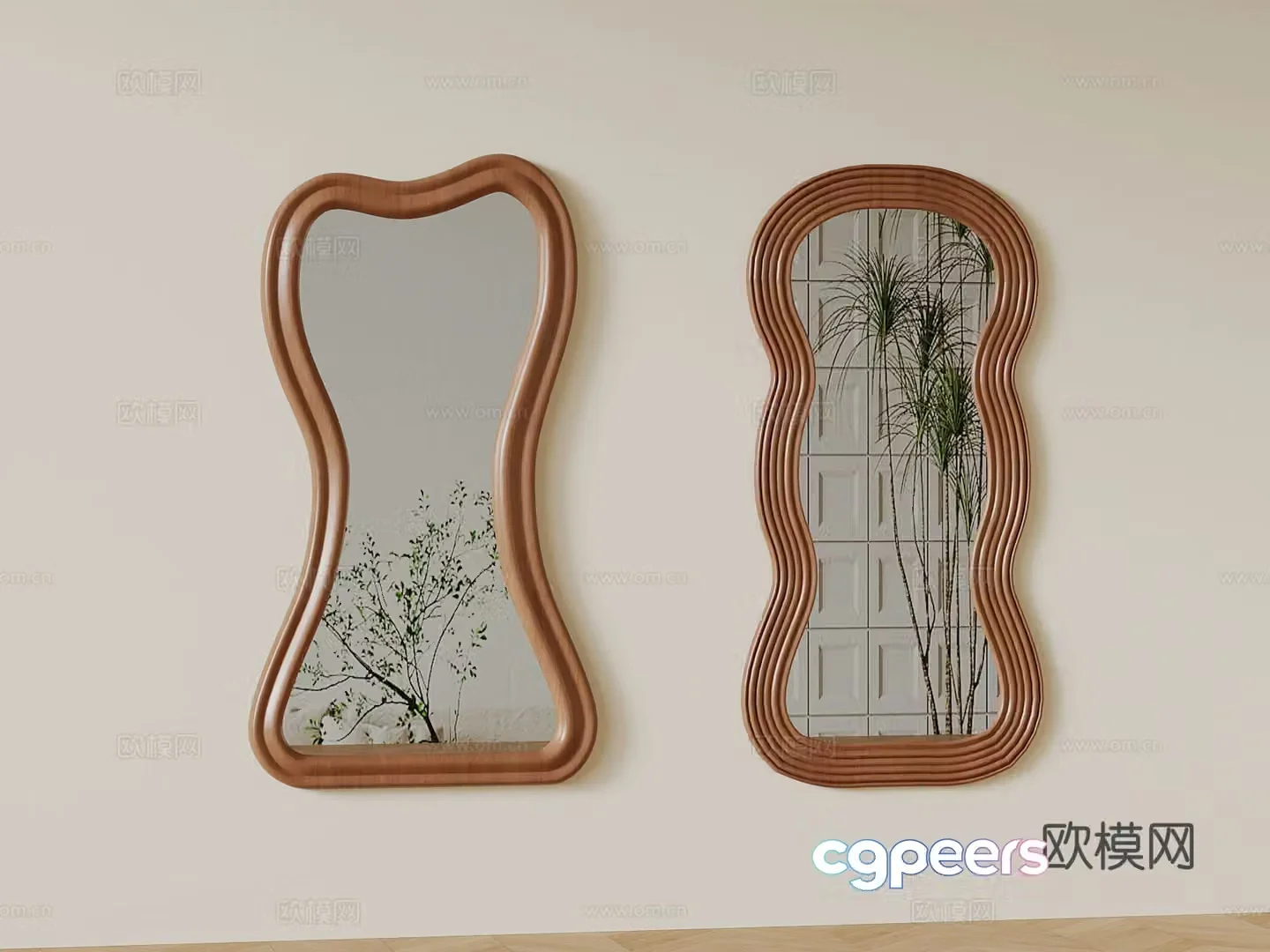 Middle-aged full-body mirror dress changing mirror 3D model