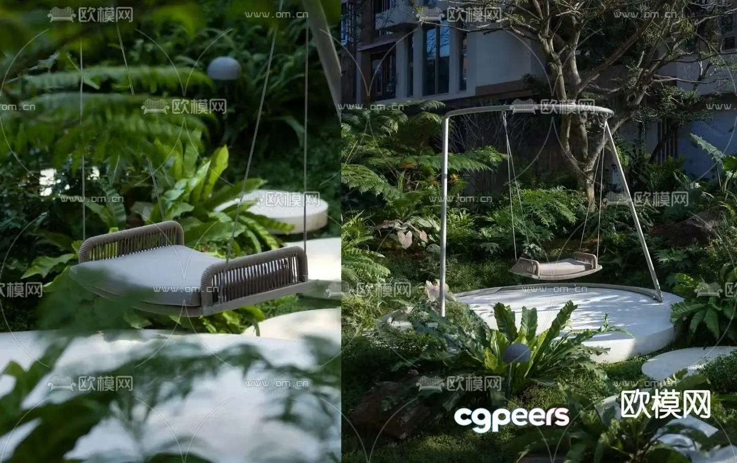 Outdoor swing chair garden swing 3d model