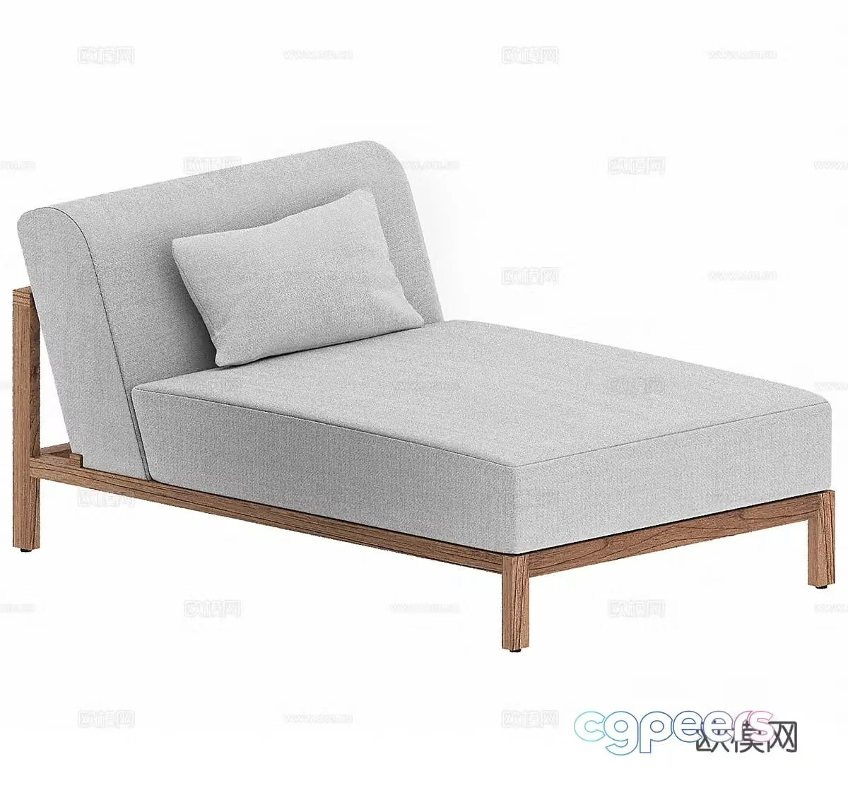 Wasabi style chaise longue sofa bed sofa chair fabric single chair fabric single sofa fabric lazy 3D model