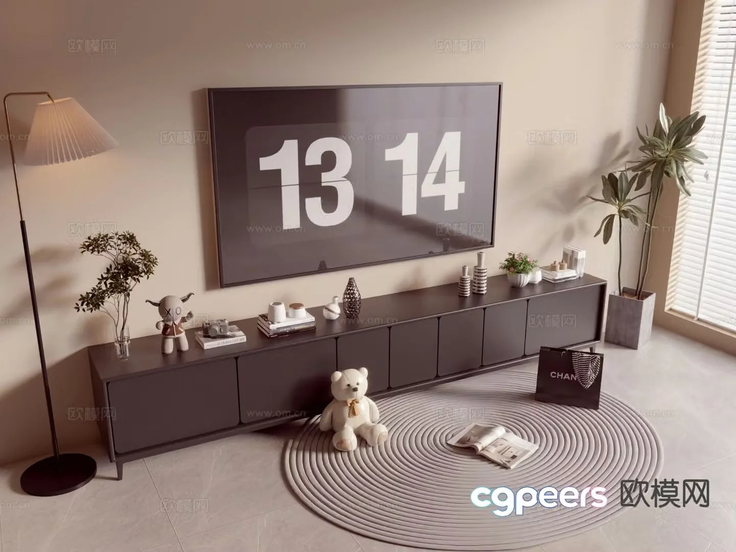 Italian TV cabinet 3D model