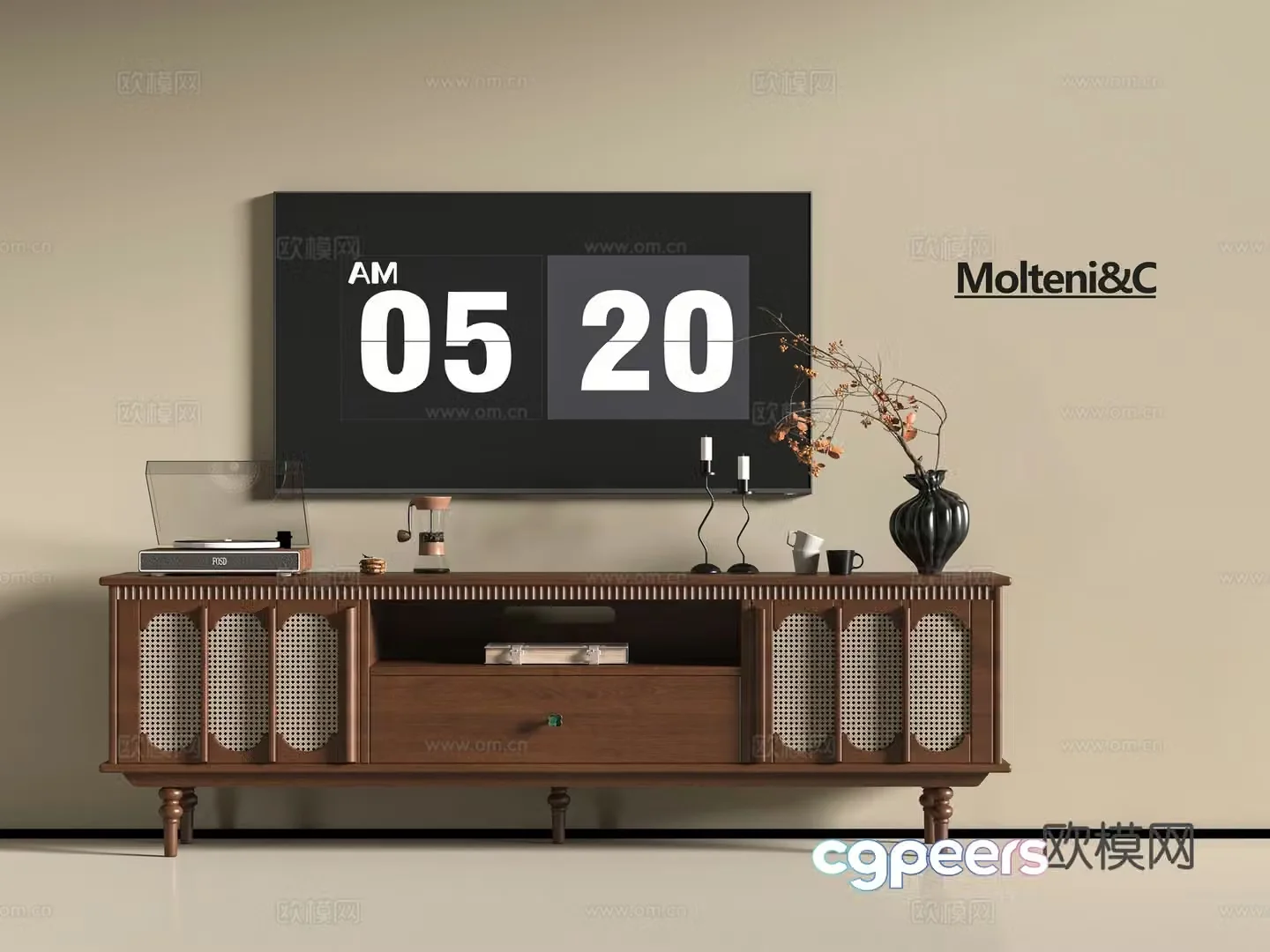 Middle-aged TV cabinet 3D model