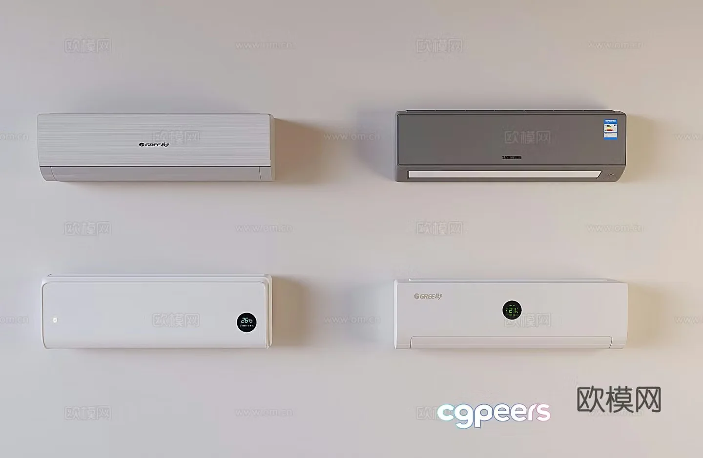 Wall-mounted air conditioner heating and frequency conversion smart air conditioner 3D model