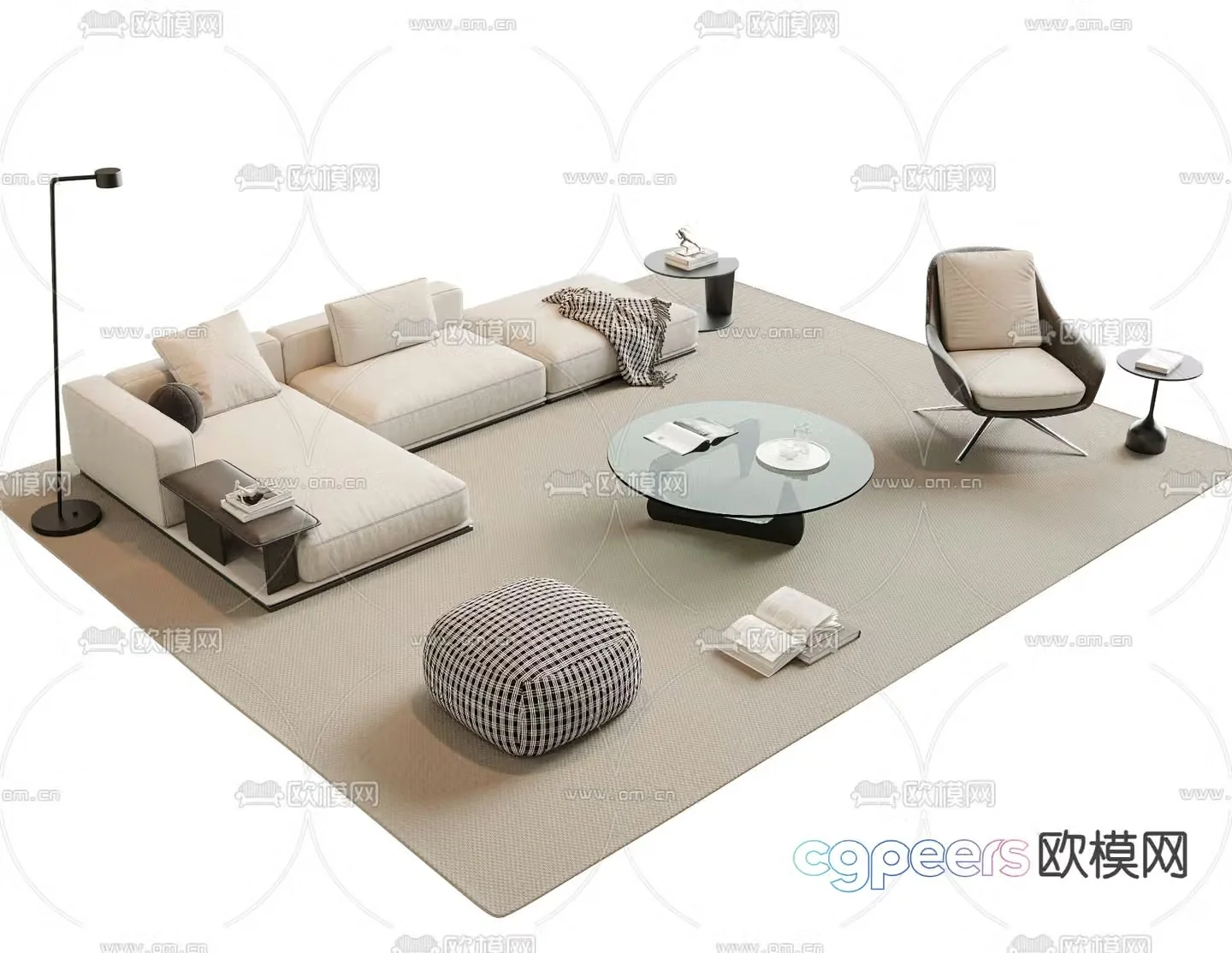 Modern sofa set 3d model