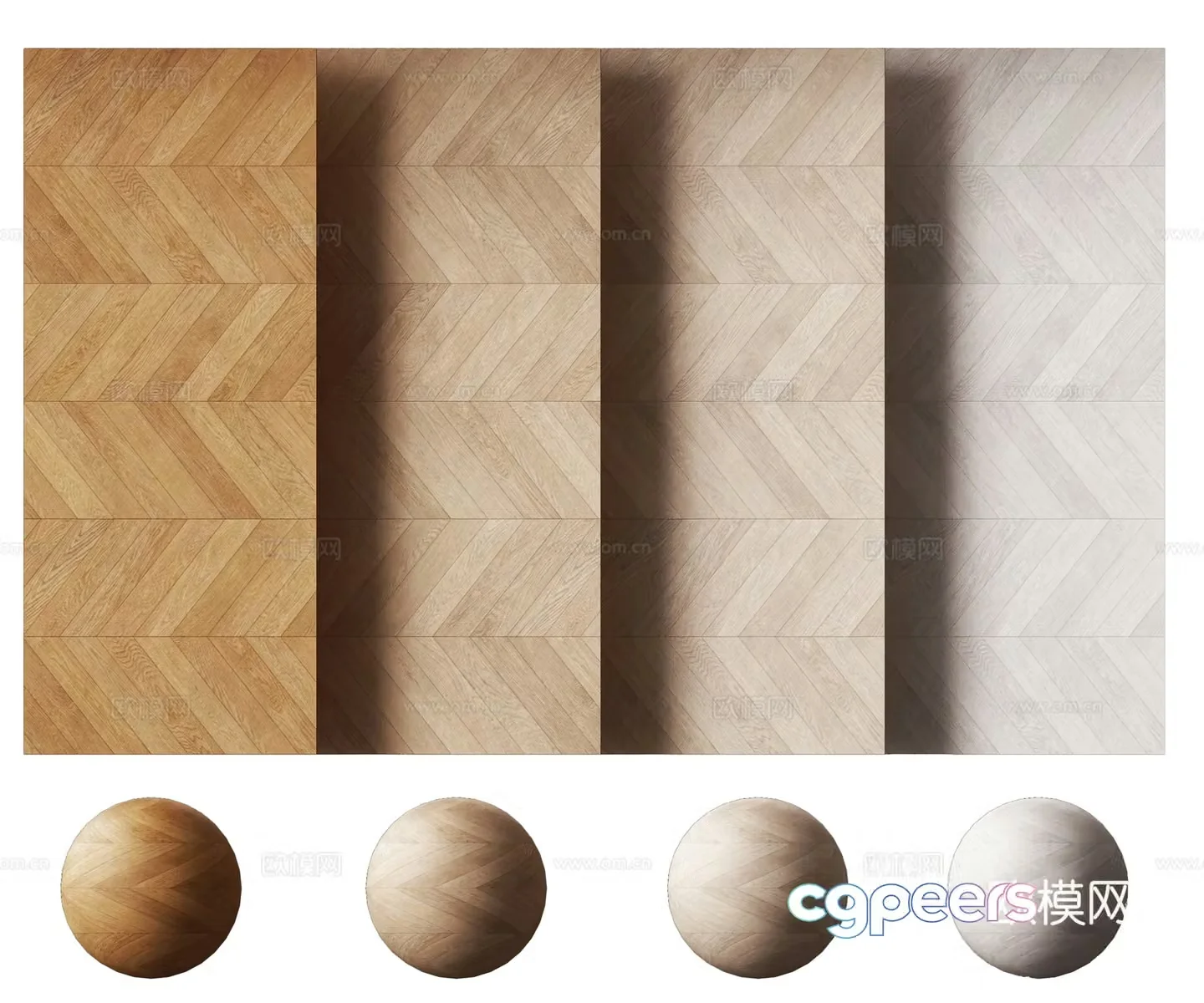 Modern herringbone parquet flooring 3d model