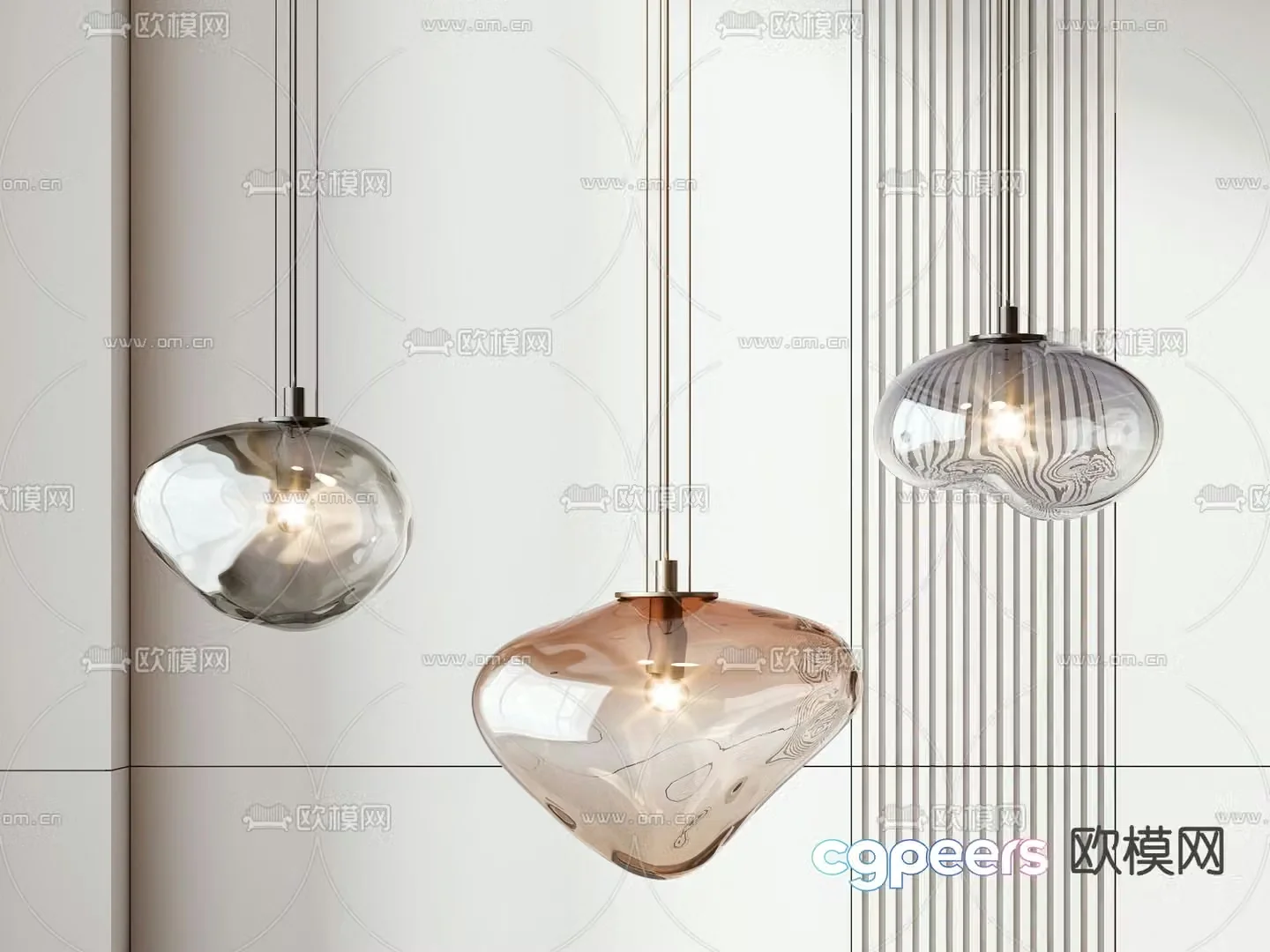 Glass small chandelier 3d model