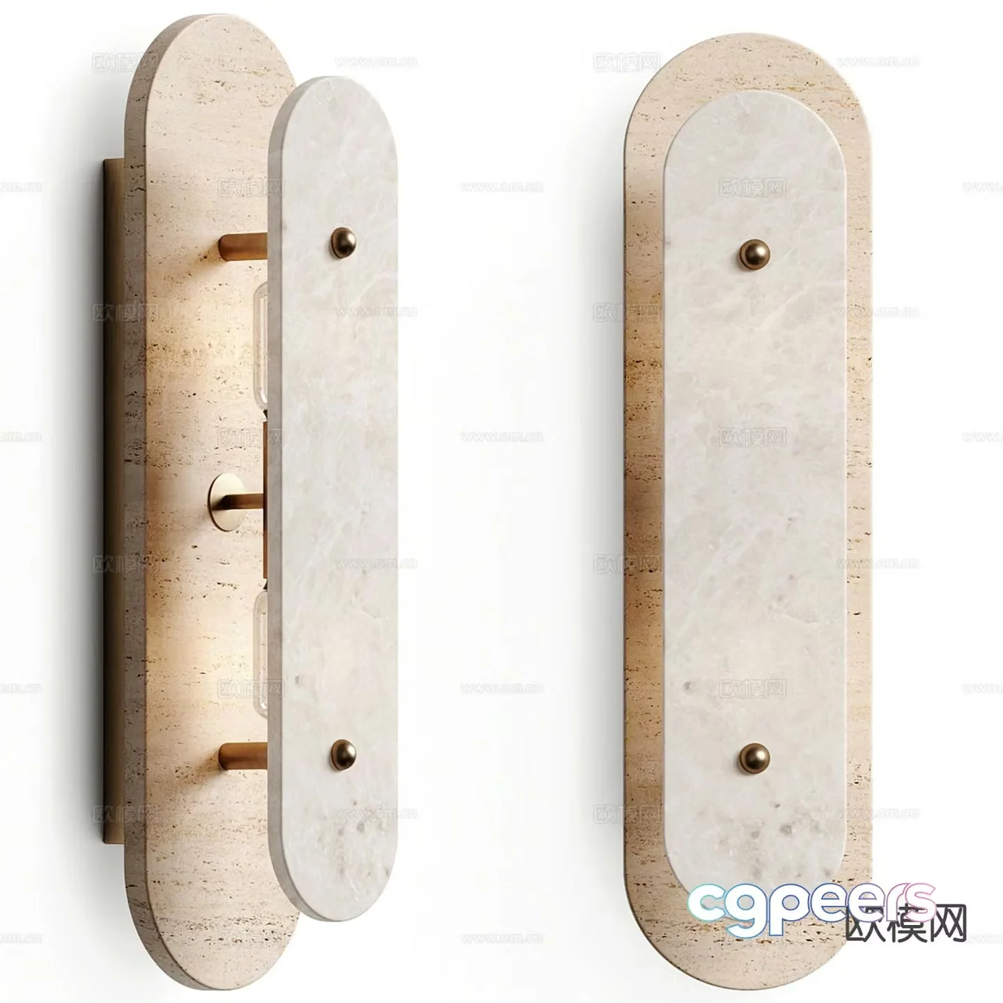 Modern marble wall light 3d model