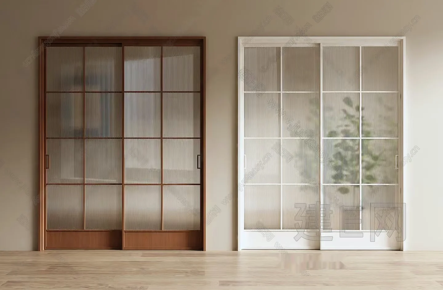 A Pair Of Sliding Doors 3D Model – 1891 – VRAY Render
