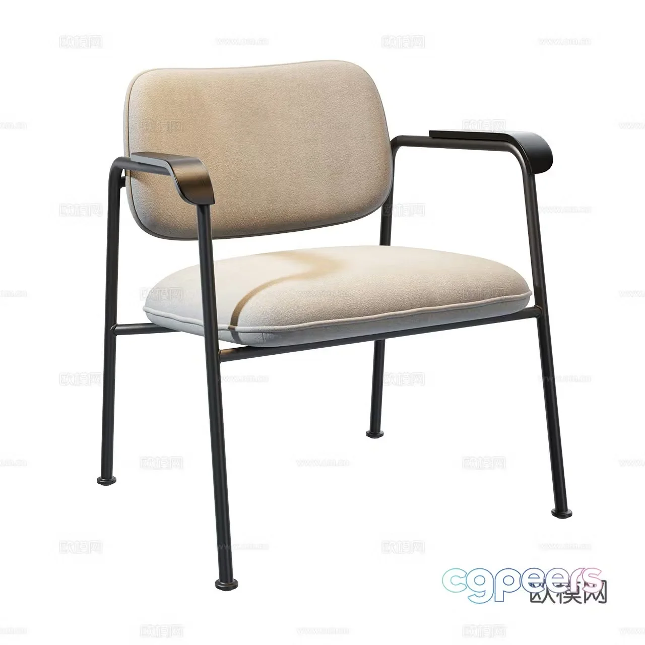 Cadot modern single chair dining chair armchair leisure chair cloth chair 3d model