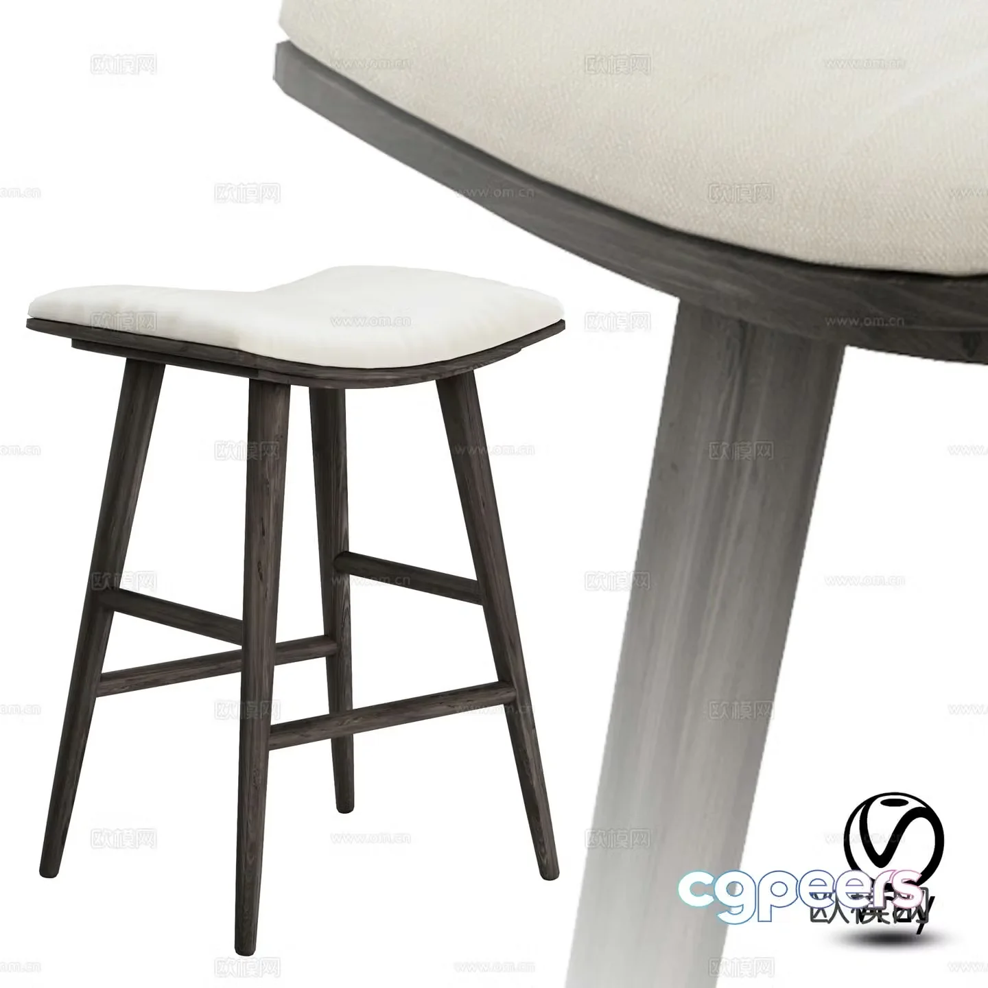 Union bar stool bar chair 3d model