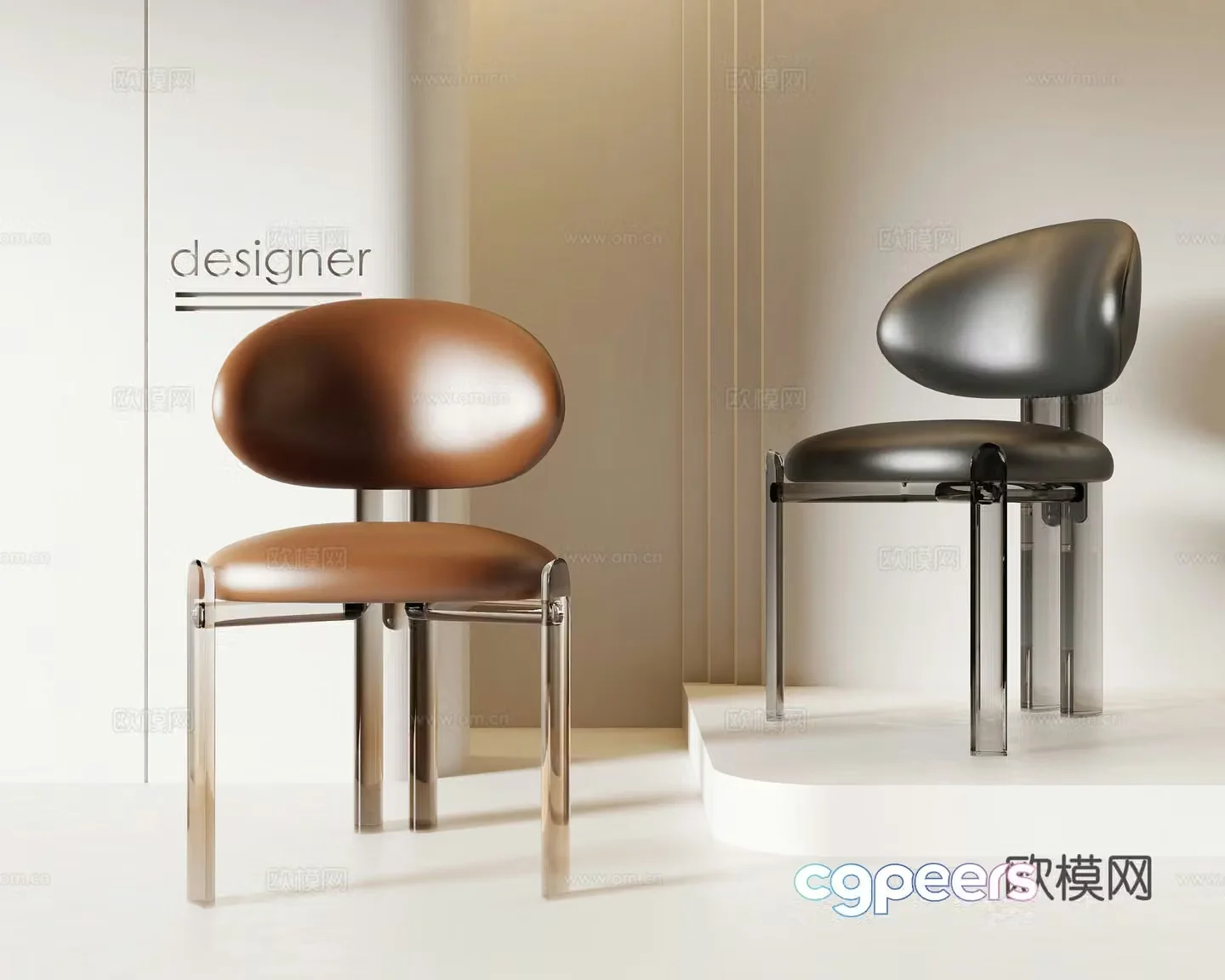 Modern single chair 3d model